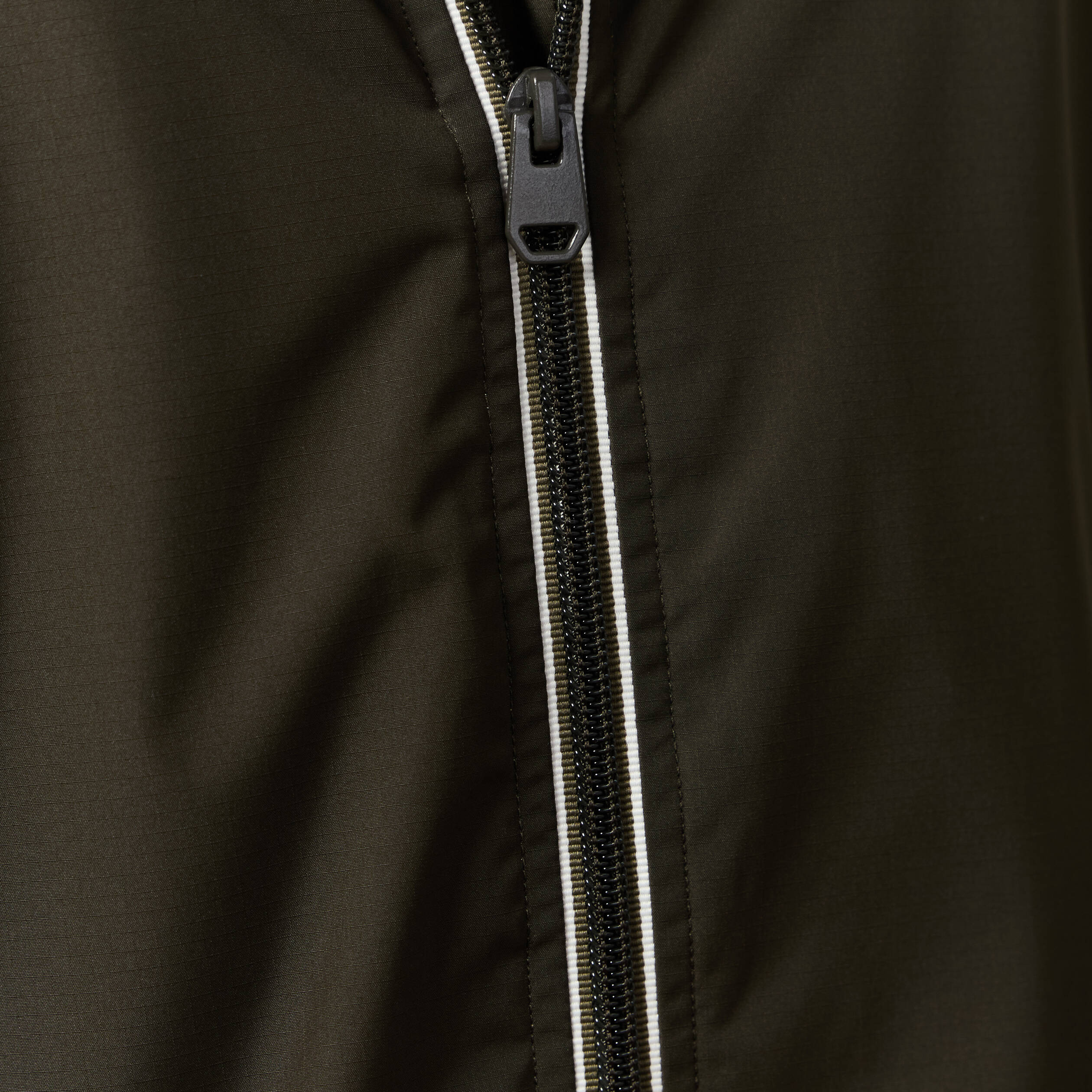 Parka longue droite &agrave; capuche vert kaki homme