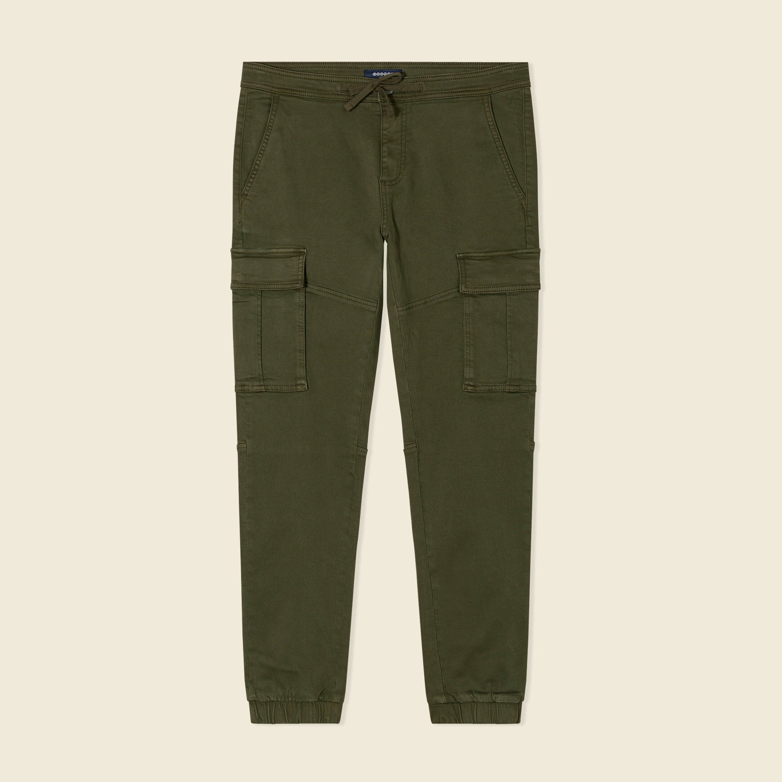 Pantalon battle bas resserré vert kaki homme