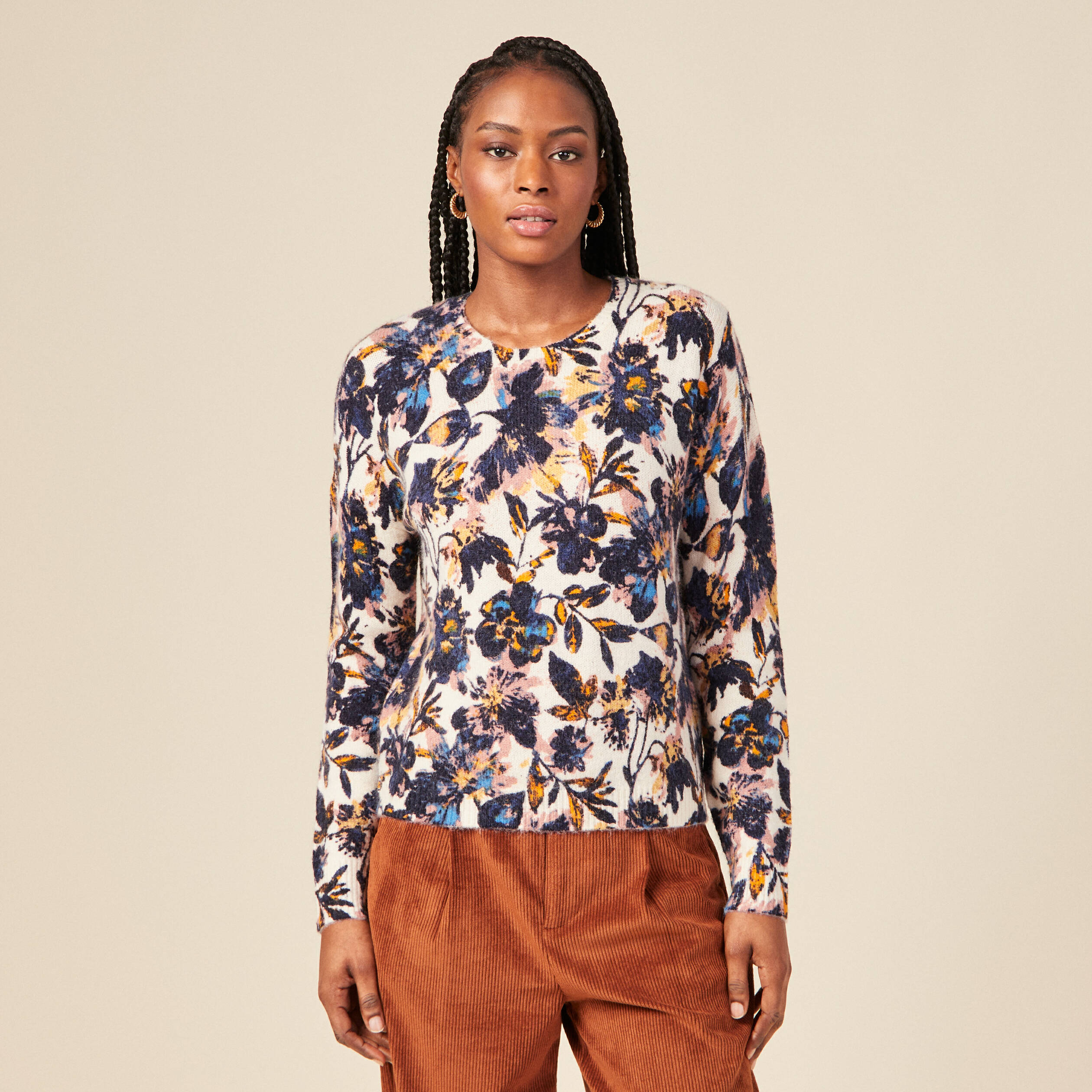 Pull manches longues bleu electrique femme Bonobo