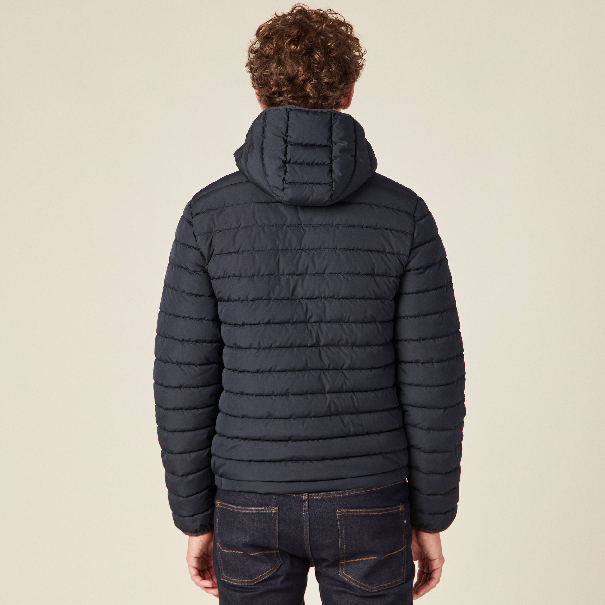 doudoune droite a capuche bleu marine homme Doudoune droite à capuche bleu marine homme