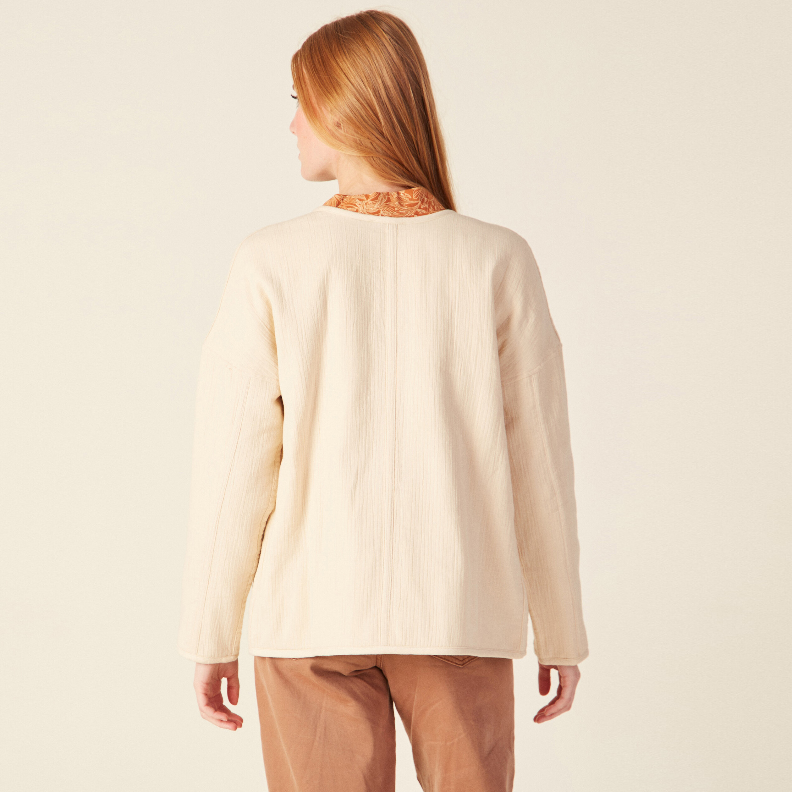veste droite boutonnee creme femme Veste droite boutonnée creme femme