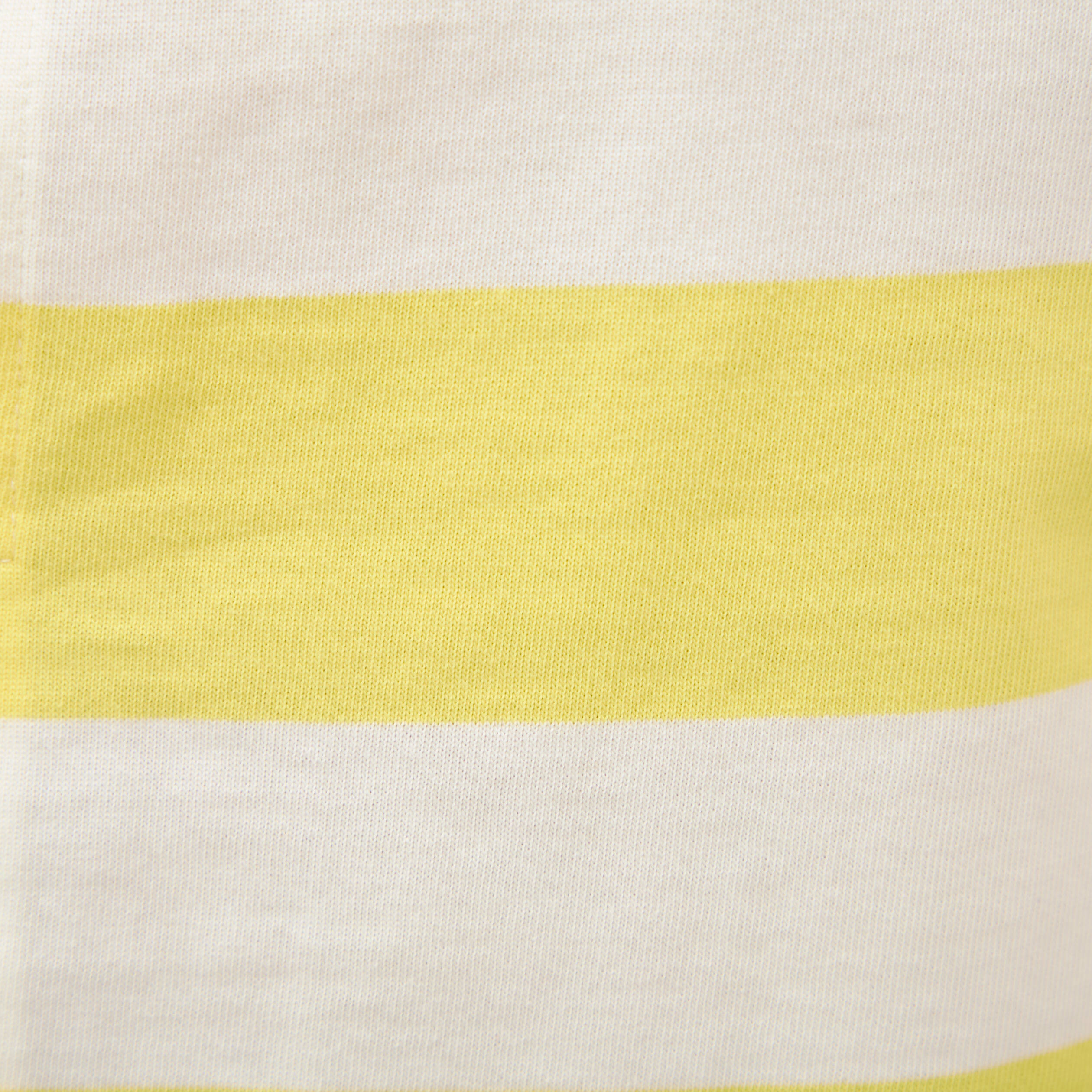 D&eacute;bardeur ray&eacute; col rond en coton jaune femme