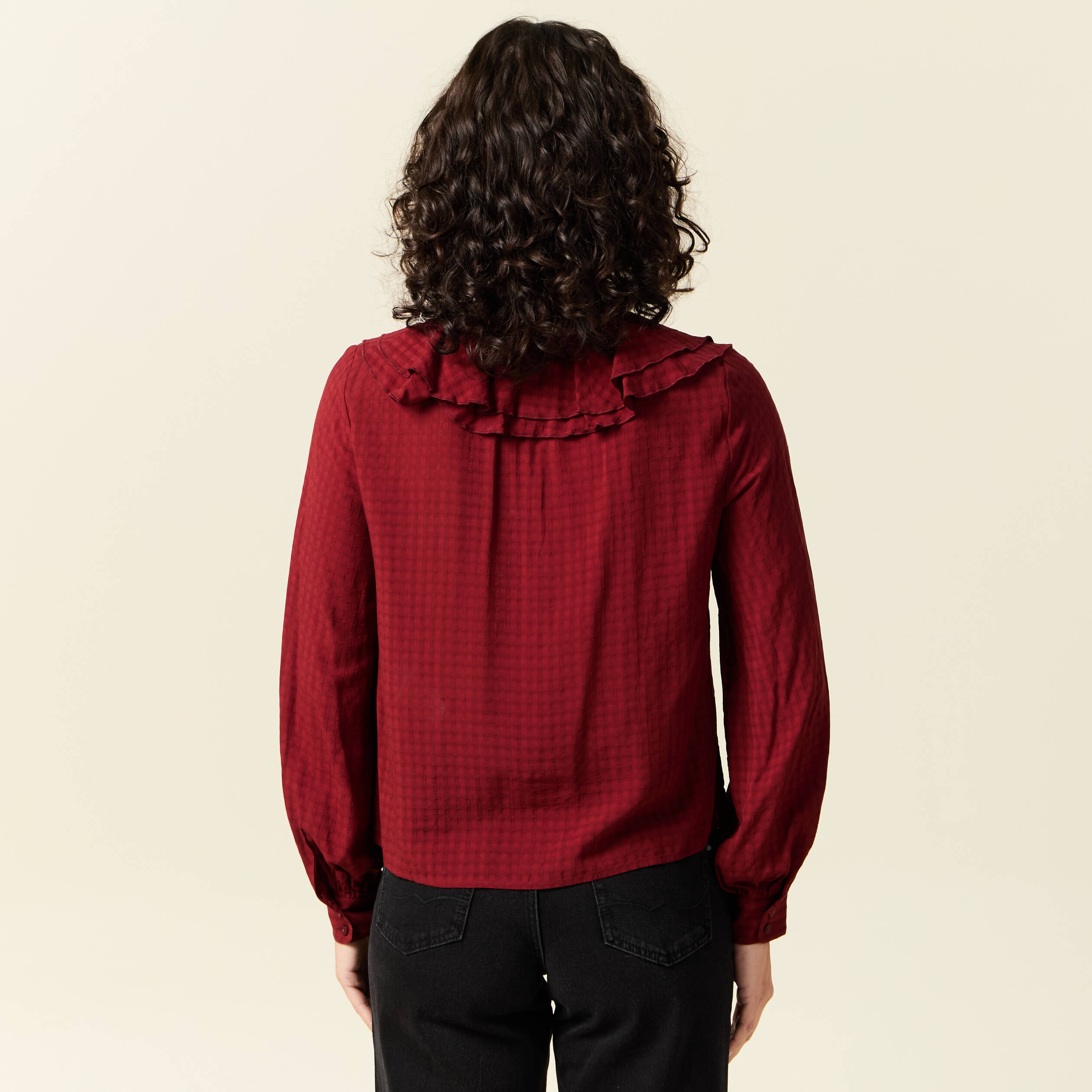 blouse manches longues rouge fonce femme Blouse manches longues rouge foncé femme