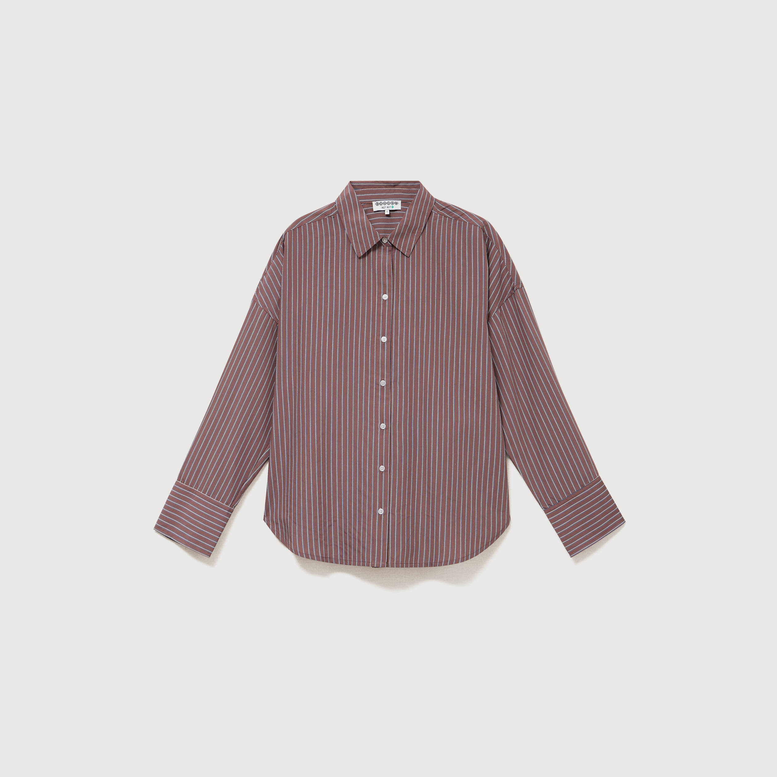 Chemise ample manches longues fluide marron femme