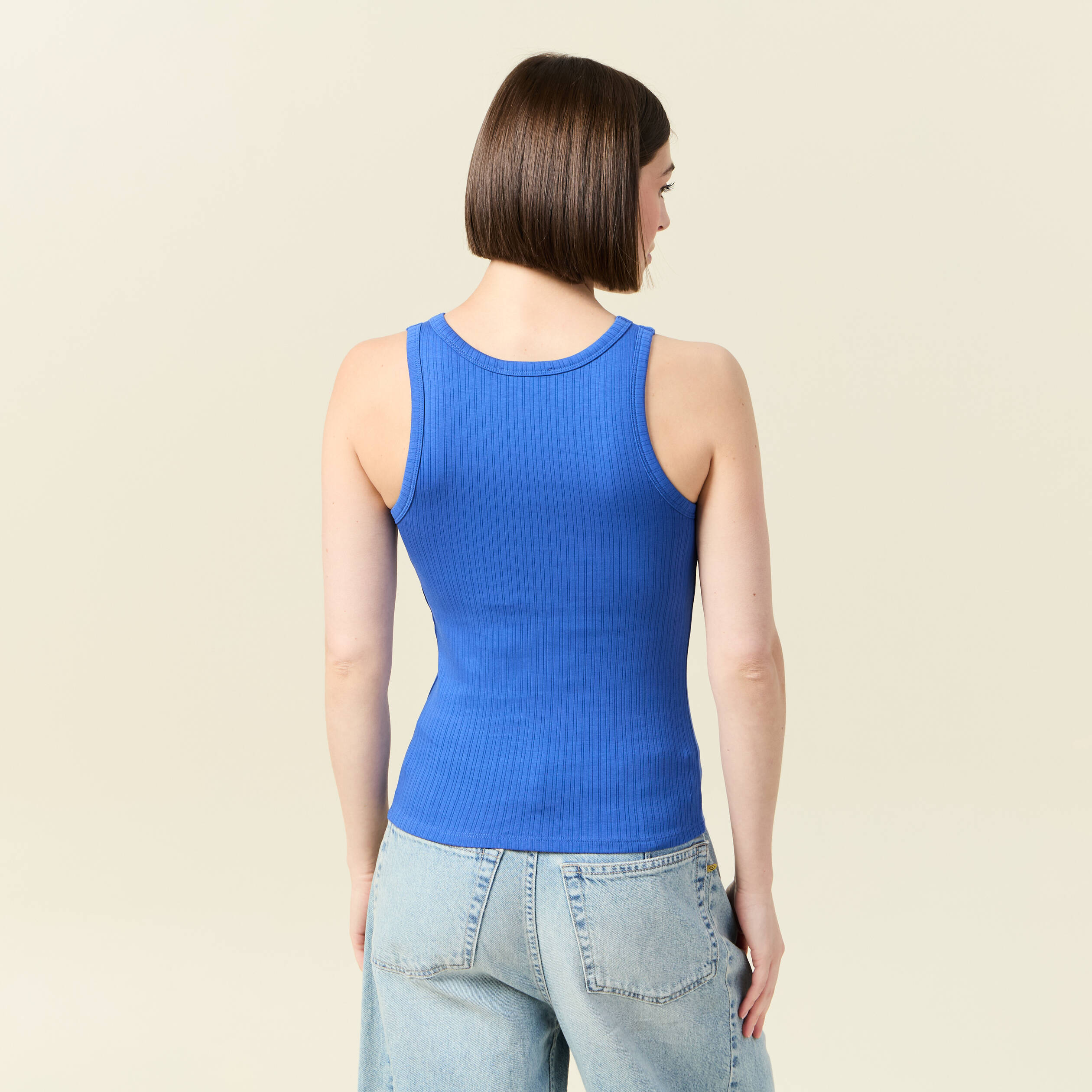 debardeur 2 en 1 avec brassiere integree bleu electrique femme Débardeur 2 en 1 avec brassière intégrée bleu electrique femme
