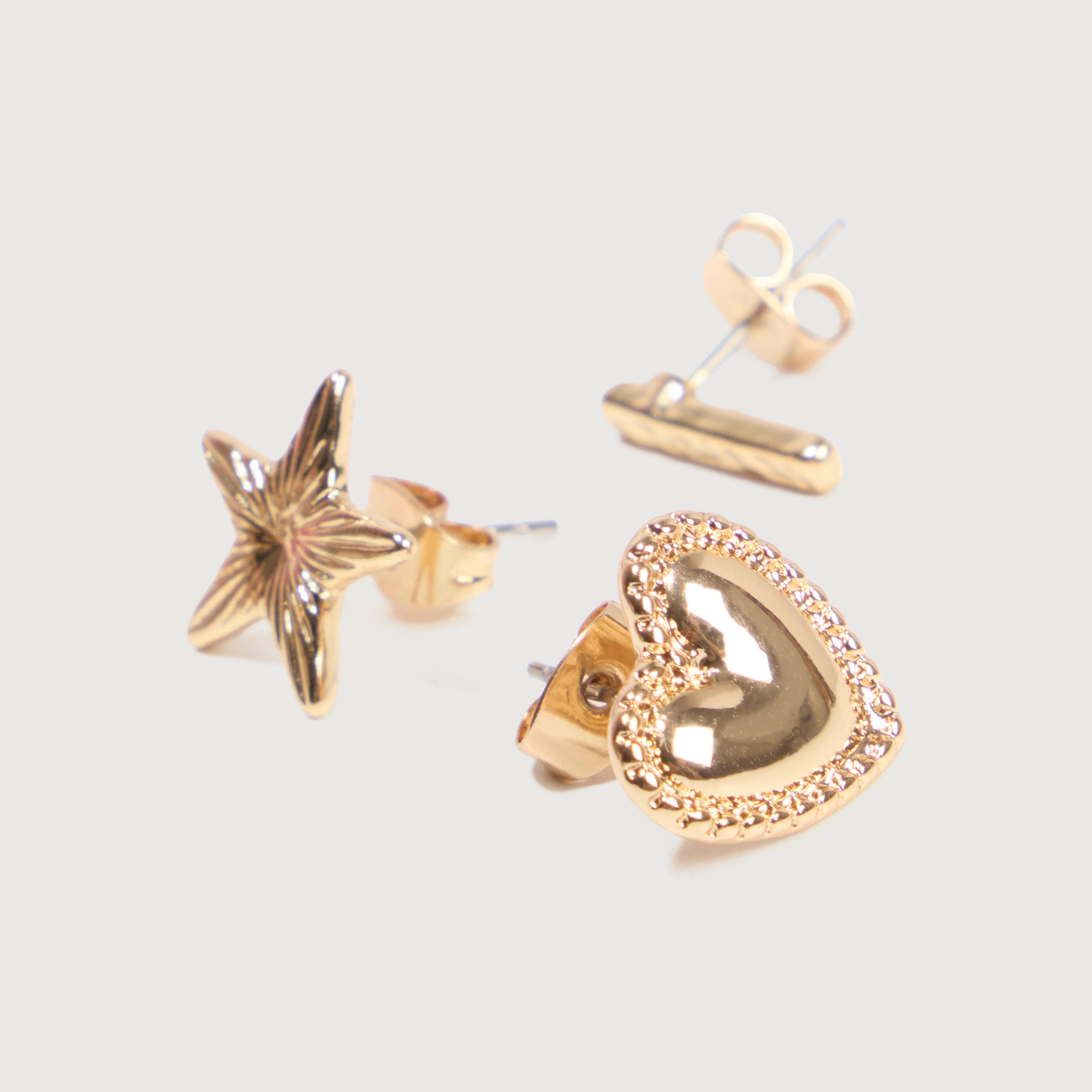 Lot de 3 boucles d'oreilles couleur or femme