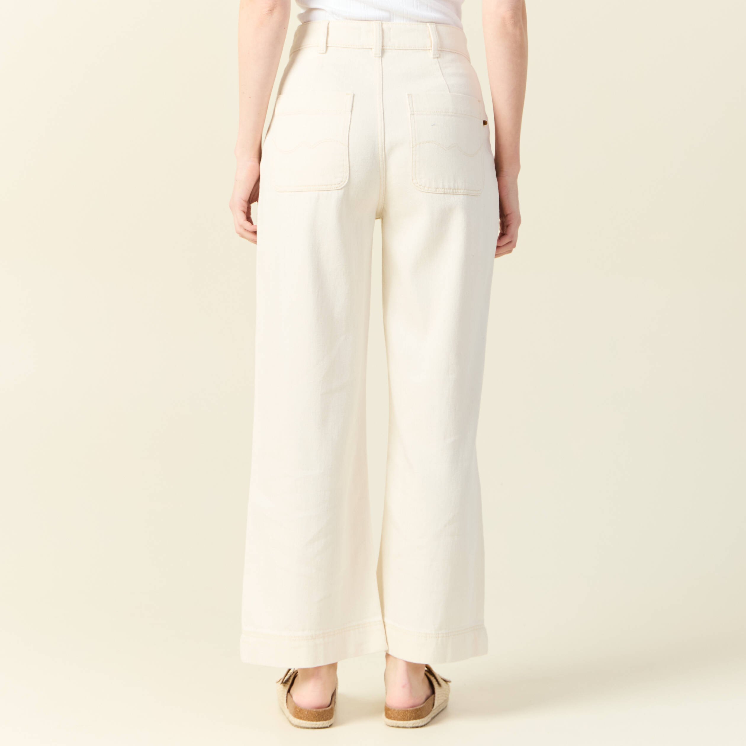 pantalon large denim blanc femme Pantalon large denim blanc femme