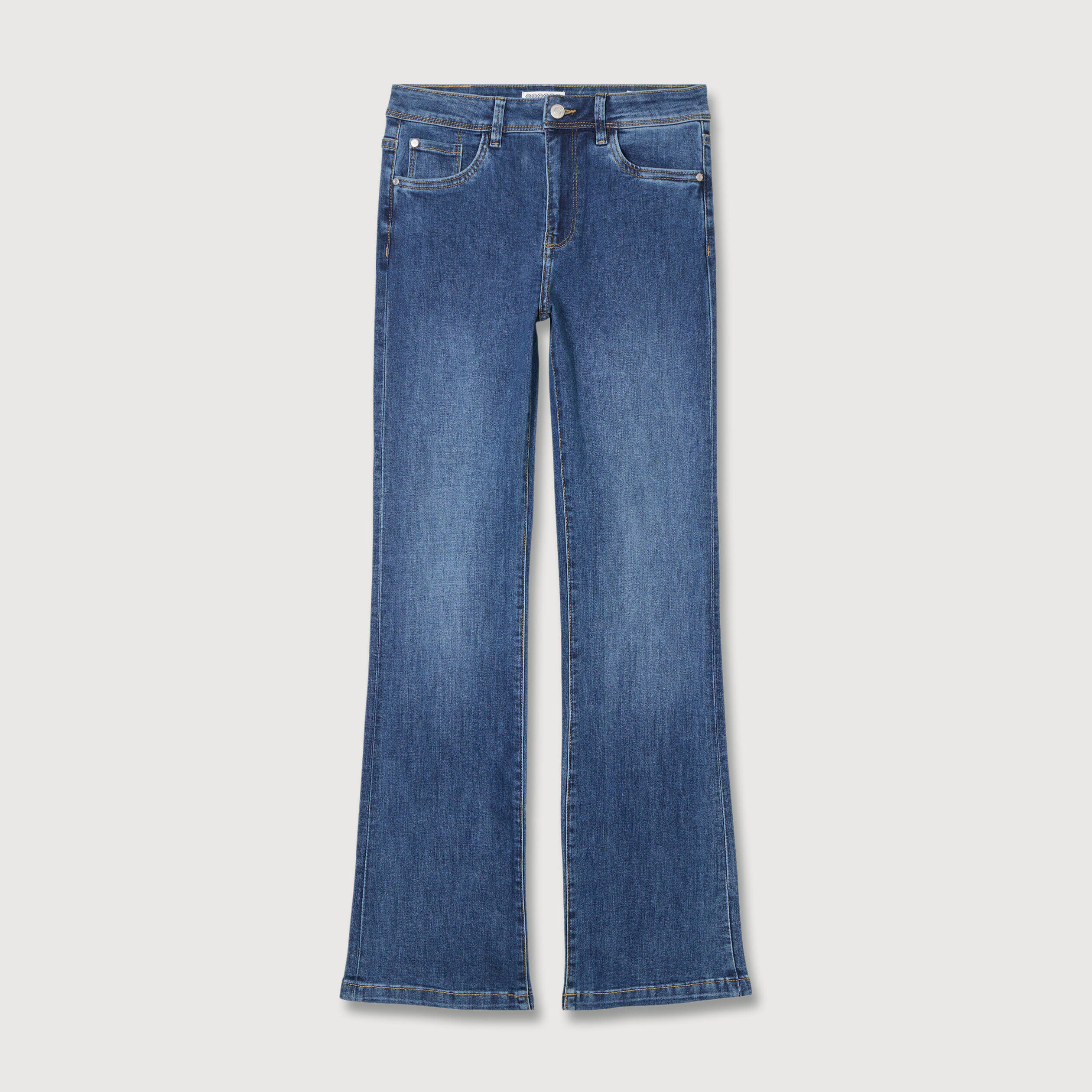 Jeans bootcut taille haute denim stone femme