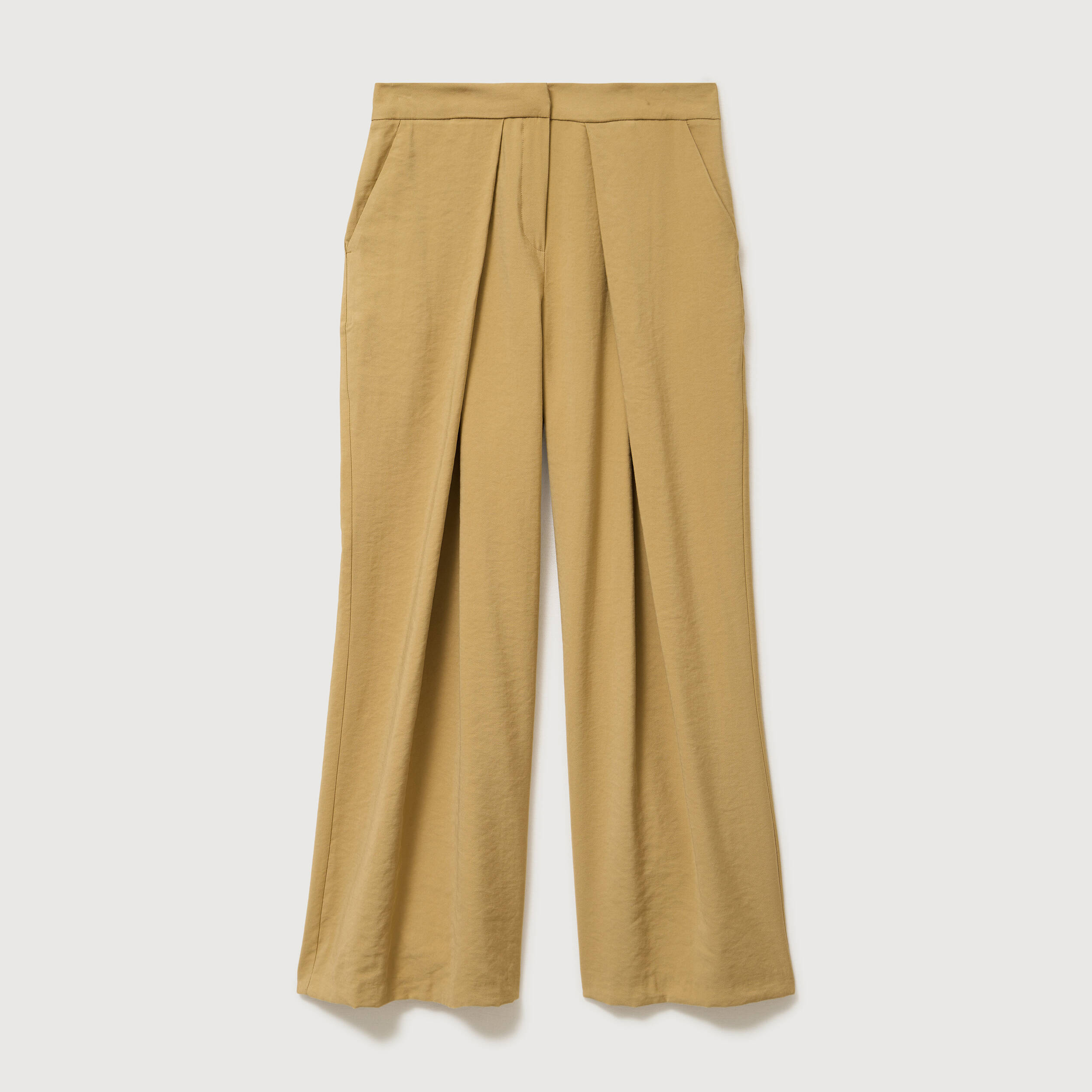 Pantalon loose taille standard camel femme