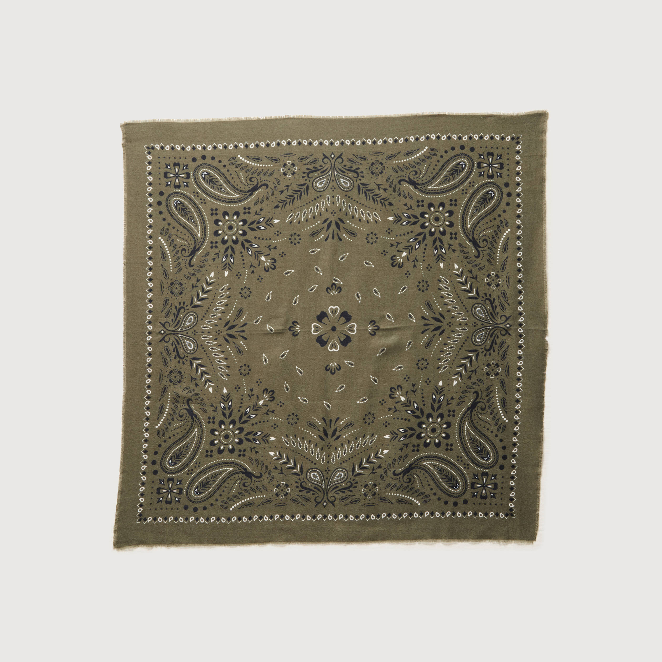 Foulard vert kaki femme
