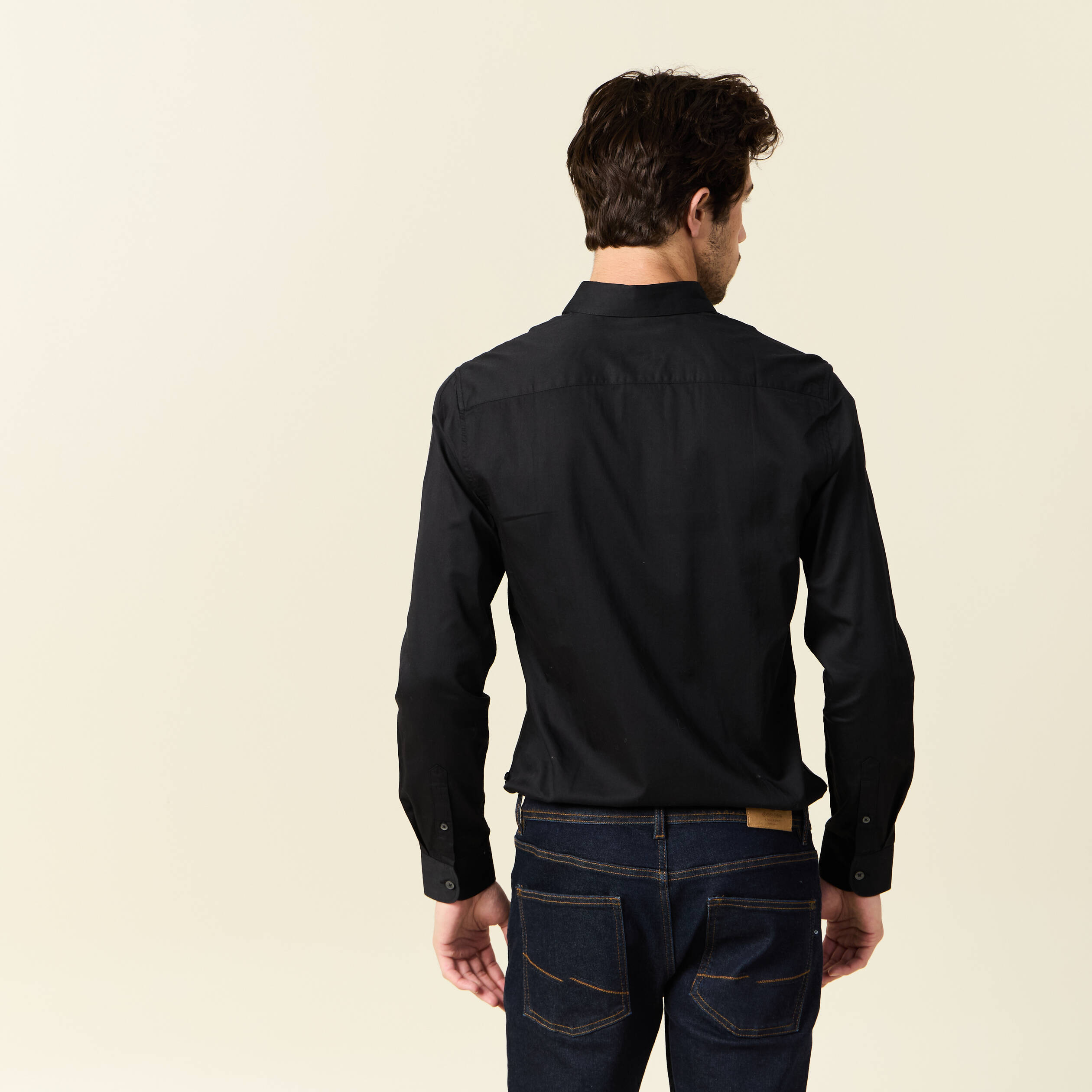 chemise manches longues noir homme Chemise manches longues noir homme