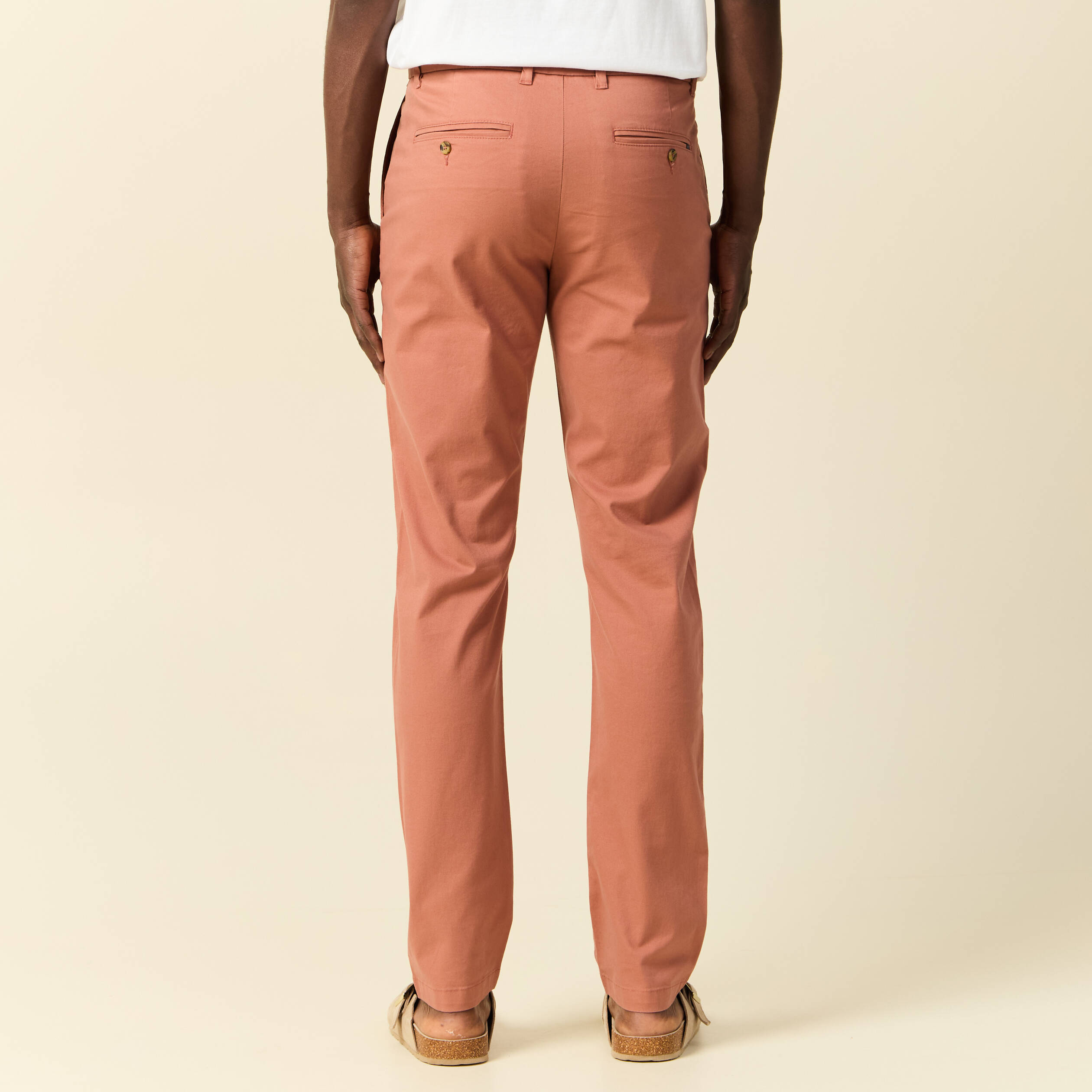 Pantalon chino longueur 32 vieux rose homme
