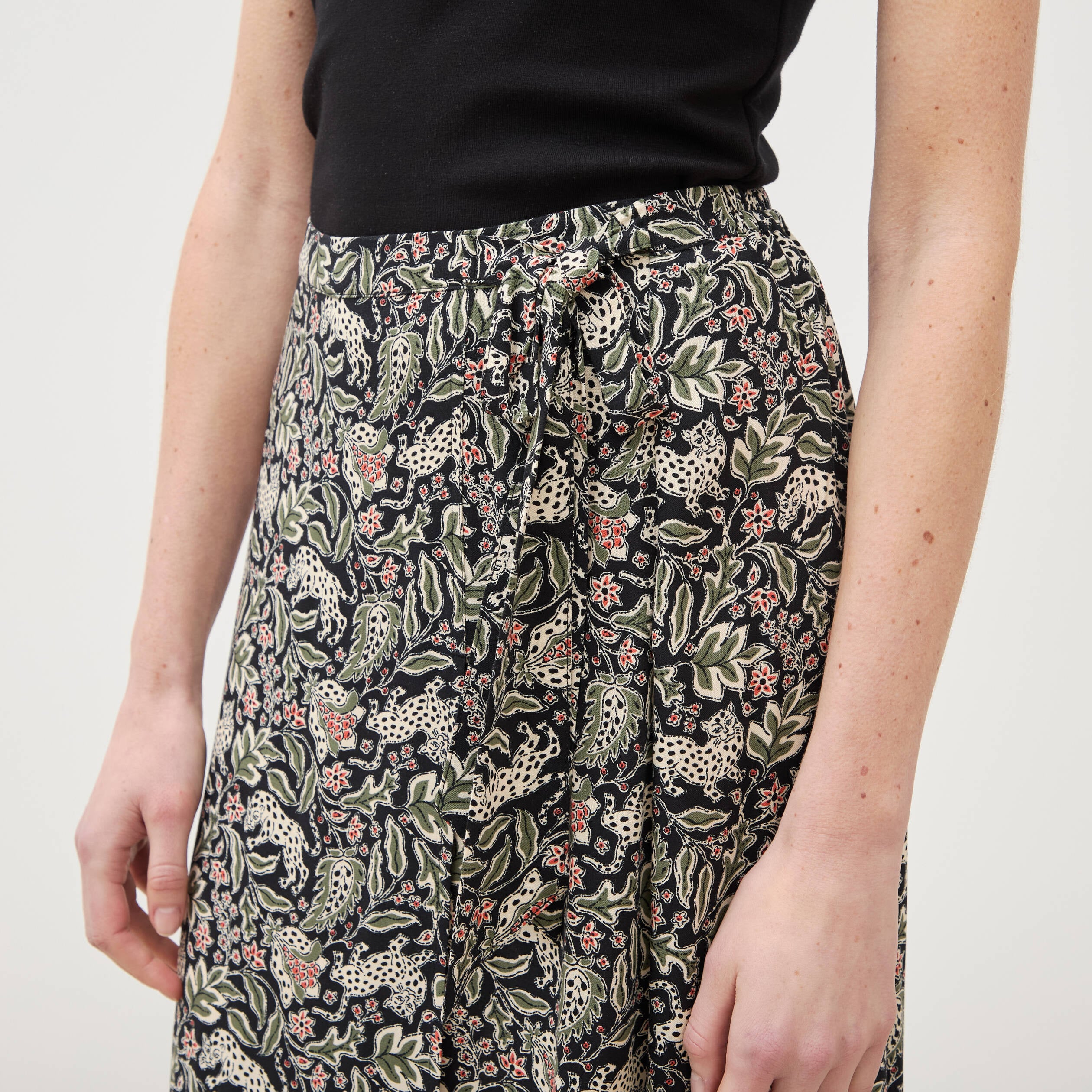 Jupe fluide noir femme