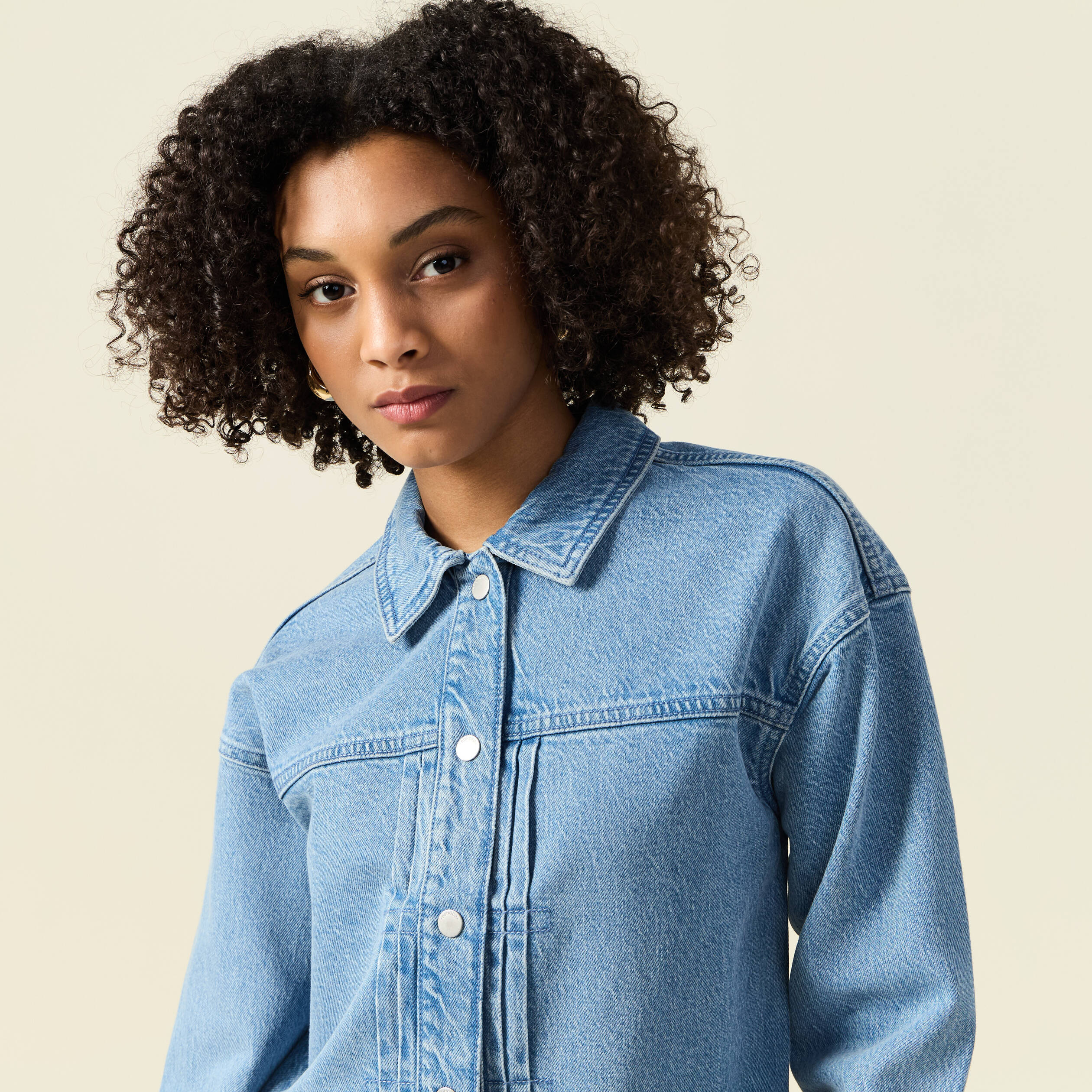 blouson boutonne en jean denim used femme Blouson boutonné en jean denim used femme