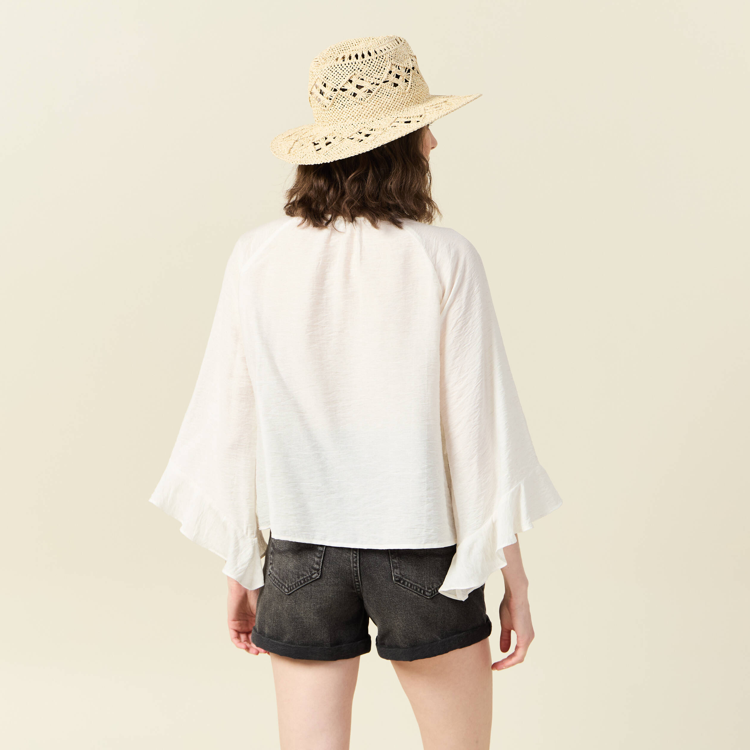chemise manches longues ecru femme Chemise manches longues ecru femme
