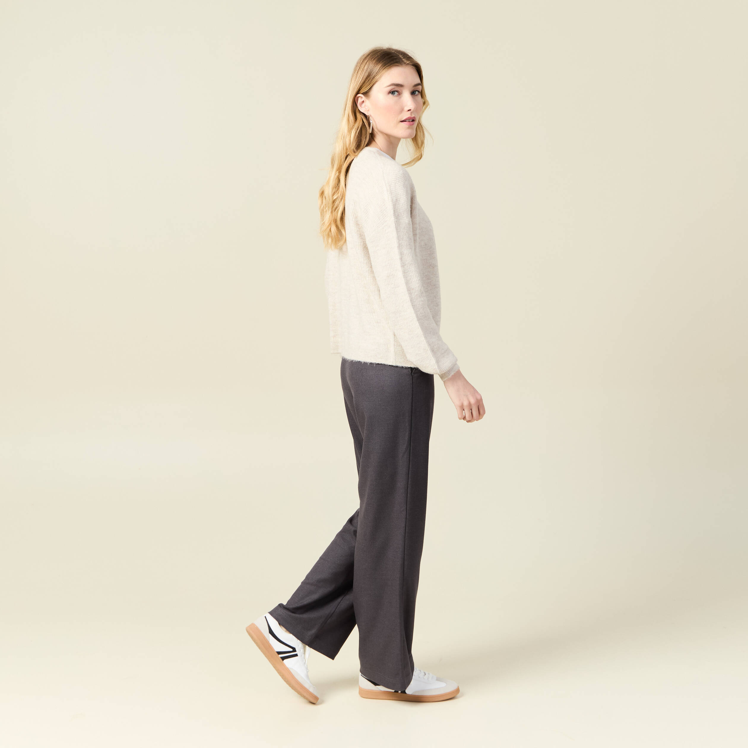 Gilet Long Comptoir Des Cotonniers Modèle Bluff - Taille 36 - Crème - Coton - Occasion Très Bon état