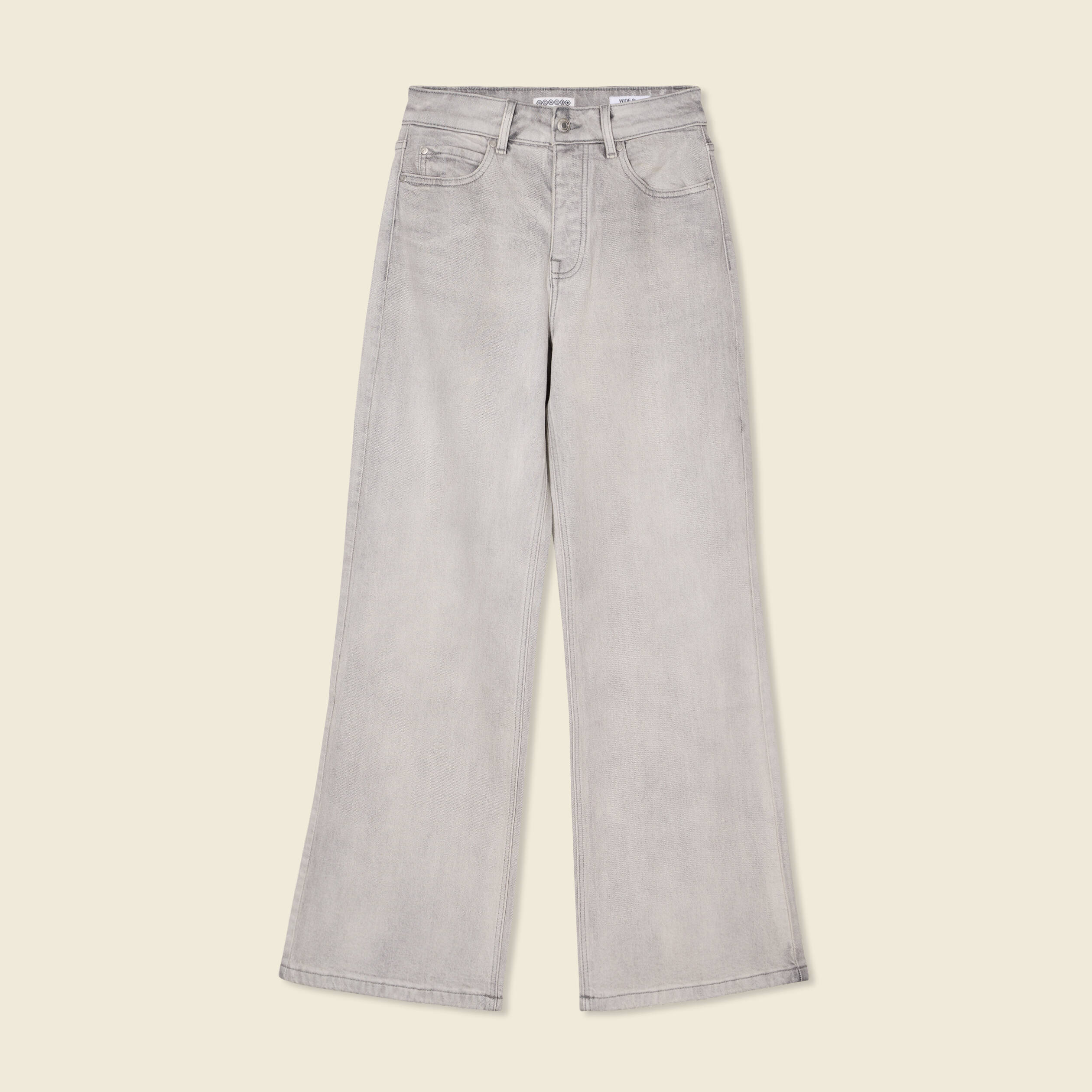 jeans large eco responsable denim gris clair femme Jeans large éco-responsable denim gris clair femme
