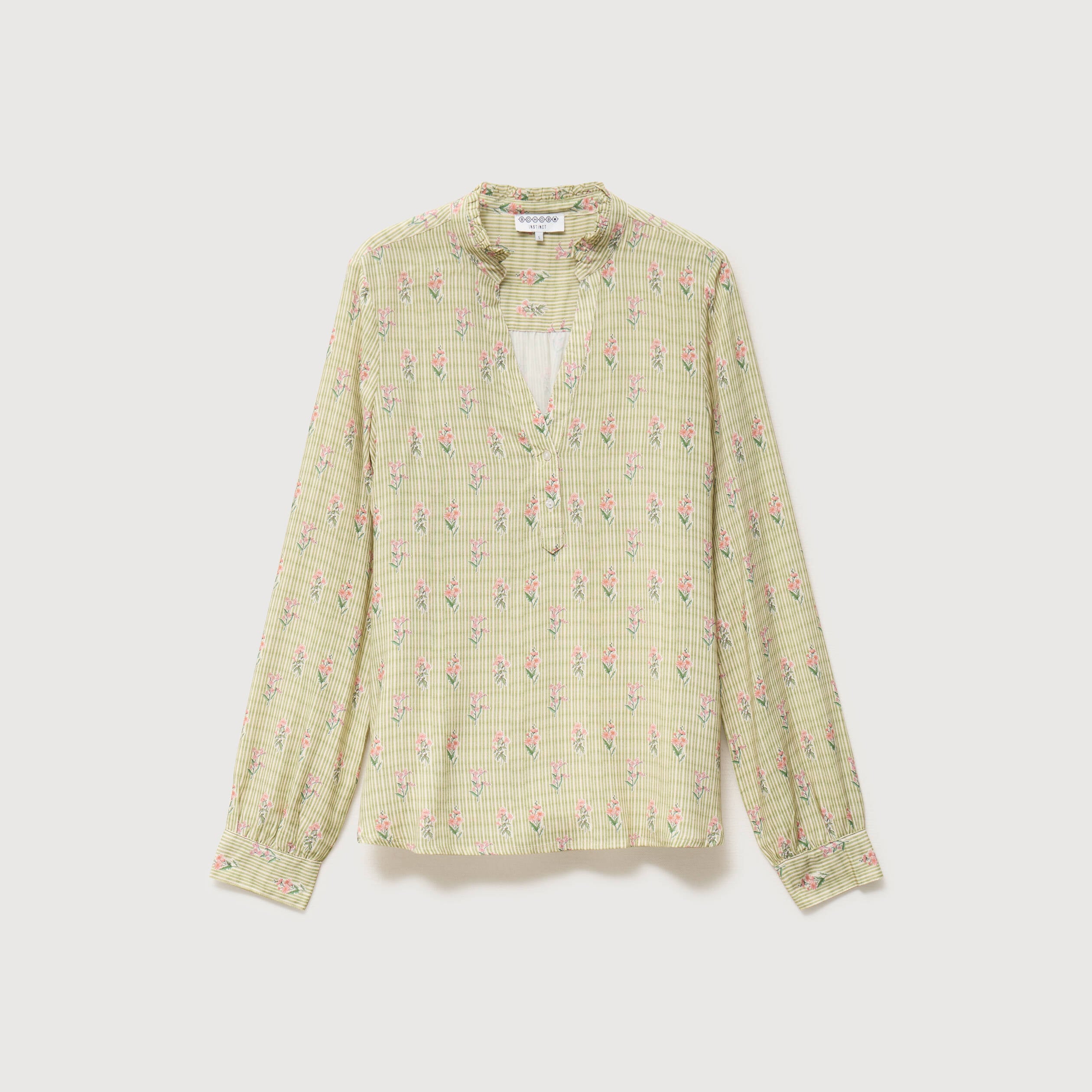 Blouse manches longues vert kaki femme