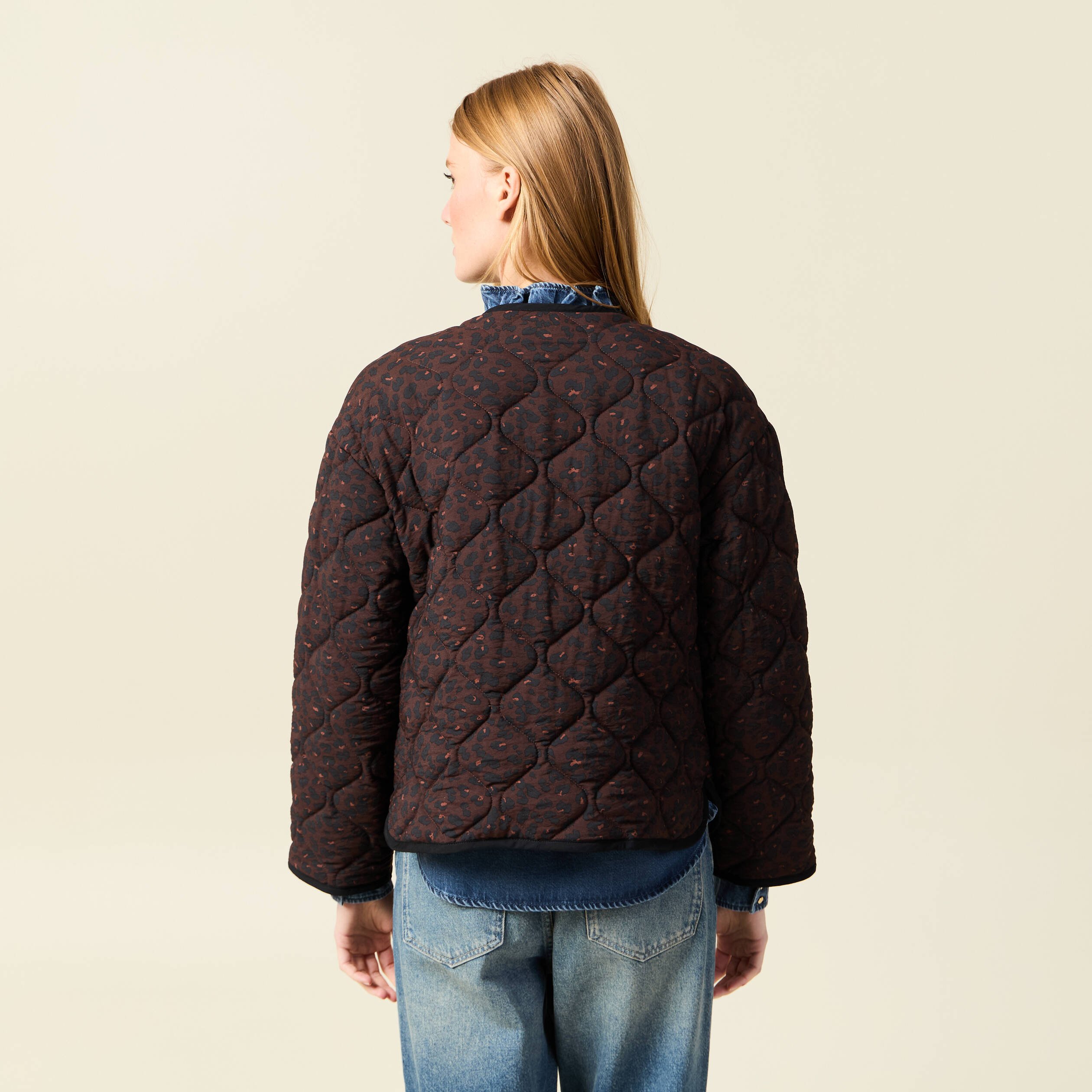 Blouson matelassé camel femme