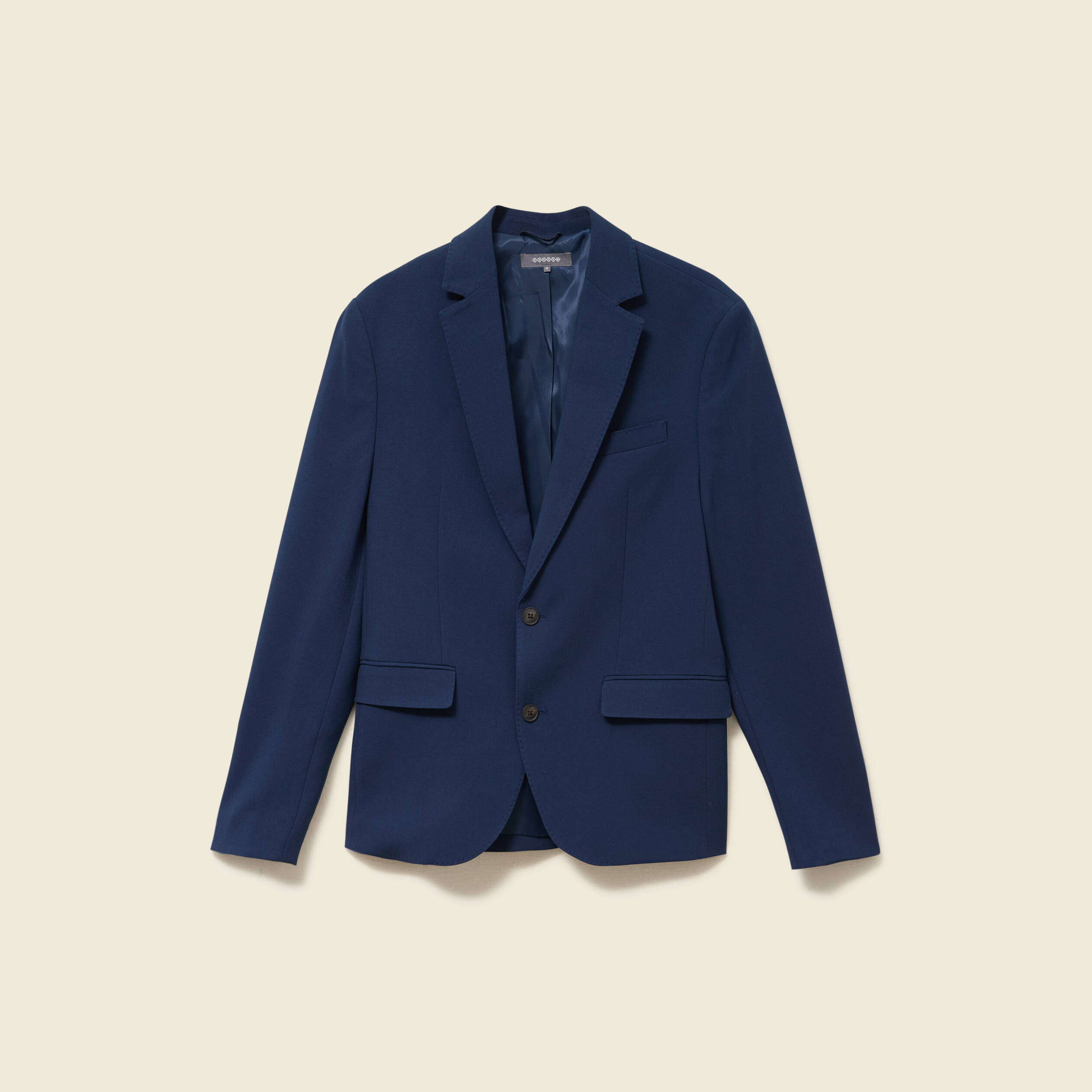Blazer manches longues col tailleur bleu marine homme