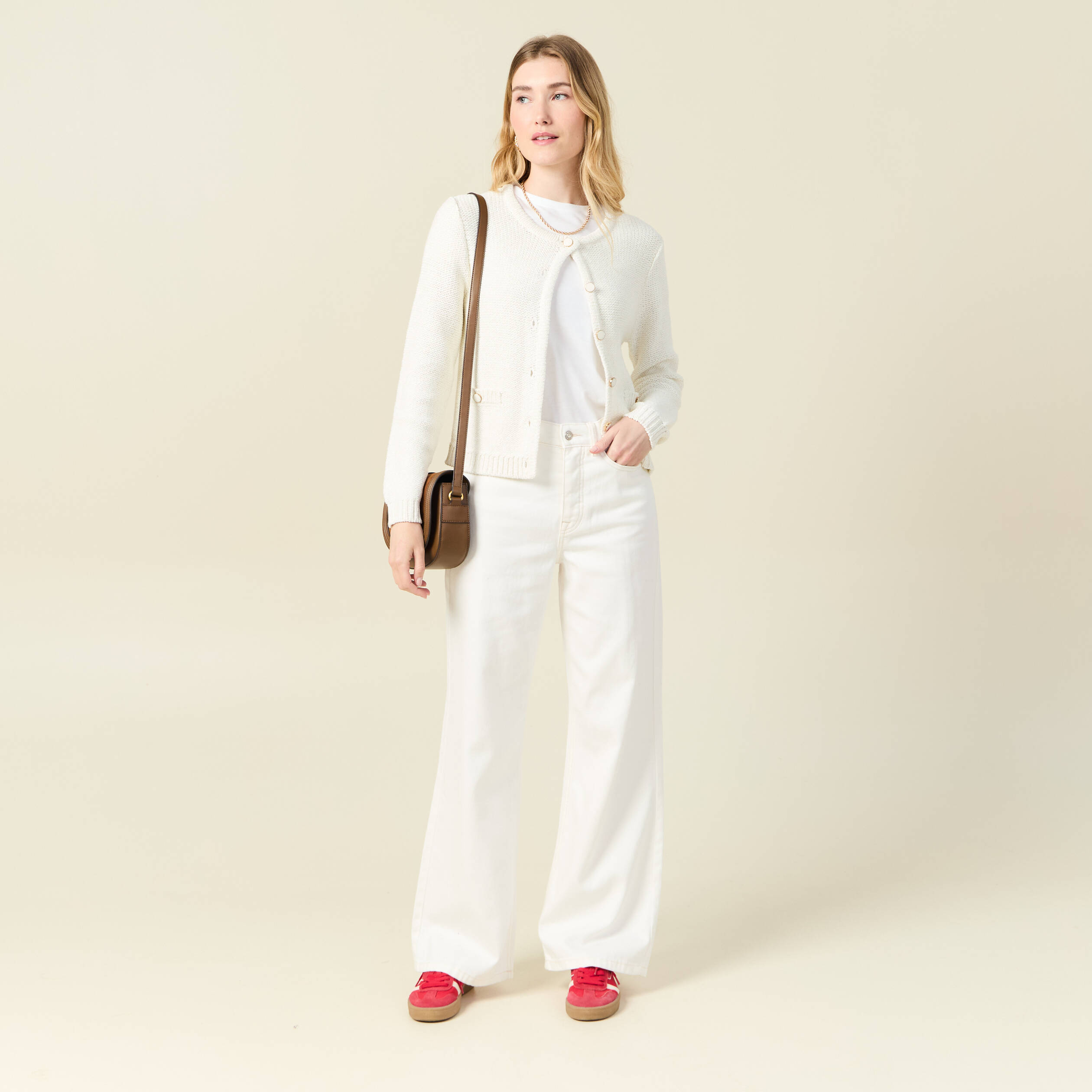 gilet eco responsable ecru femme Gilet éco-responsable ecru femme