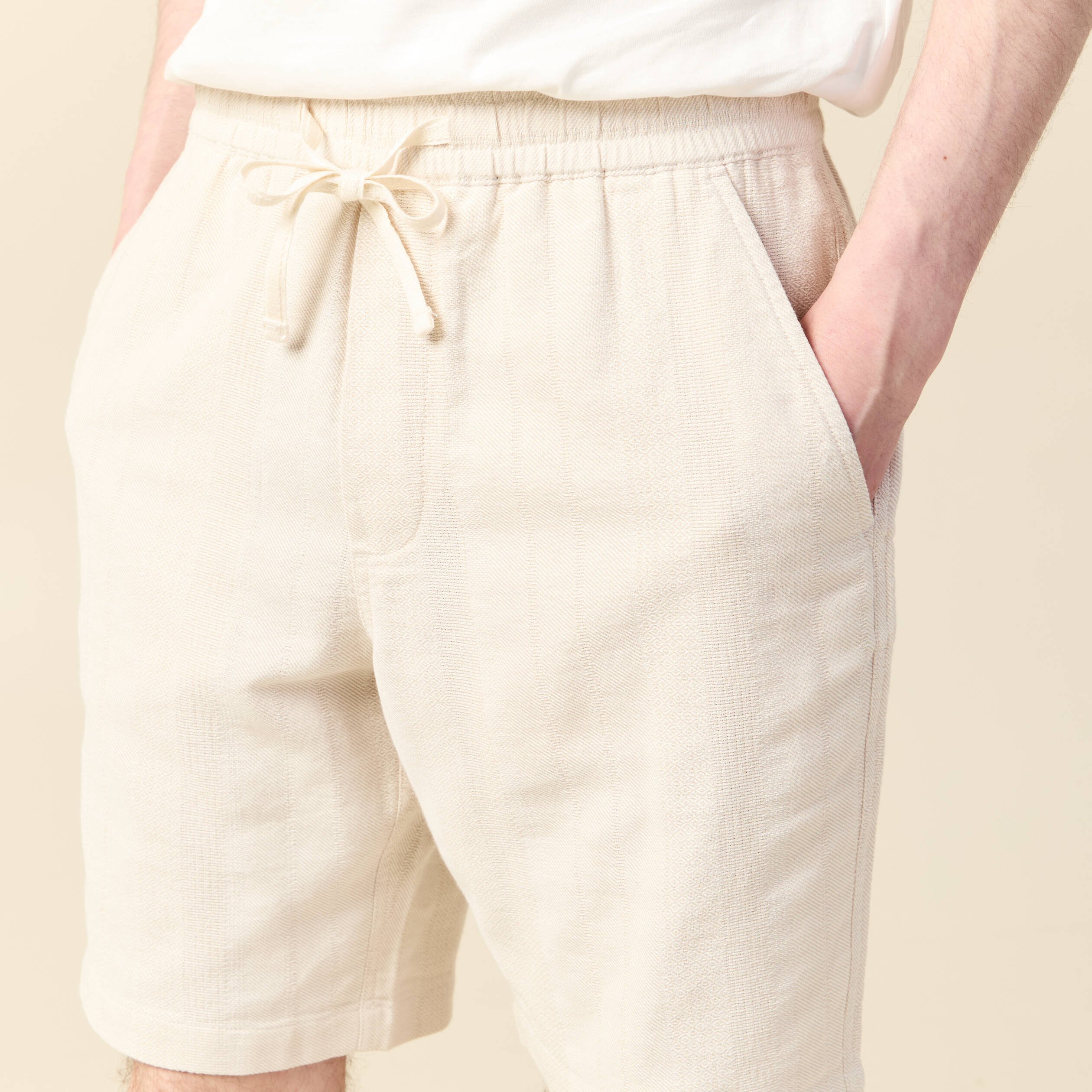 bermuda droit a coulisse ecru homme Bermuda droit à coulisse ecru homme