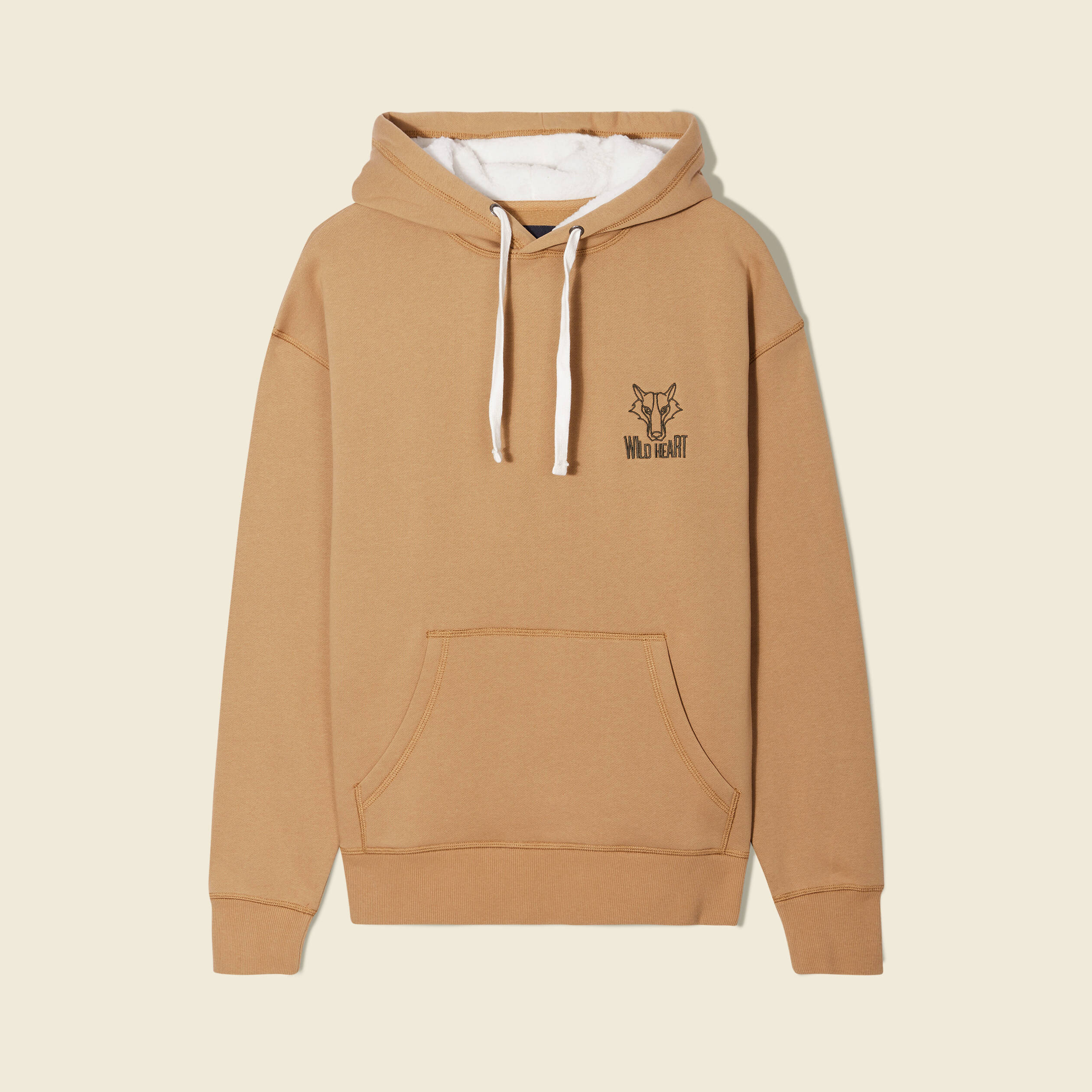 Sweat à capuche fourrée beige homme