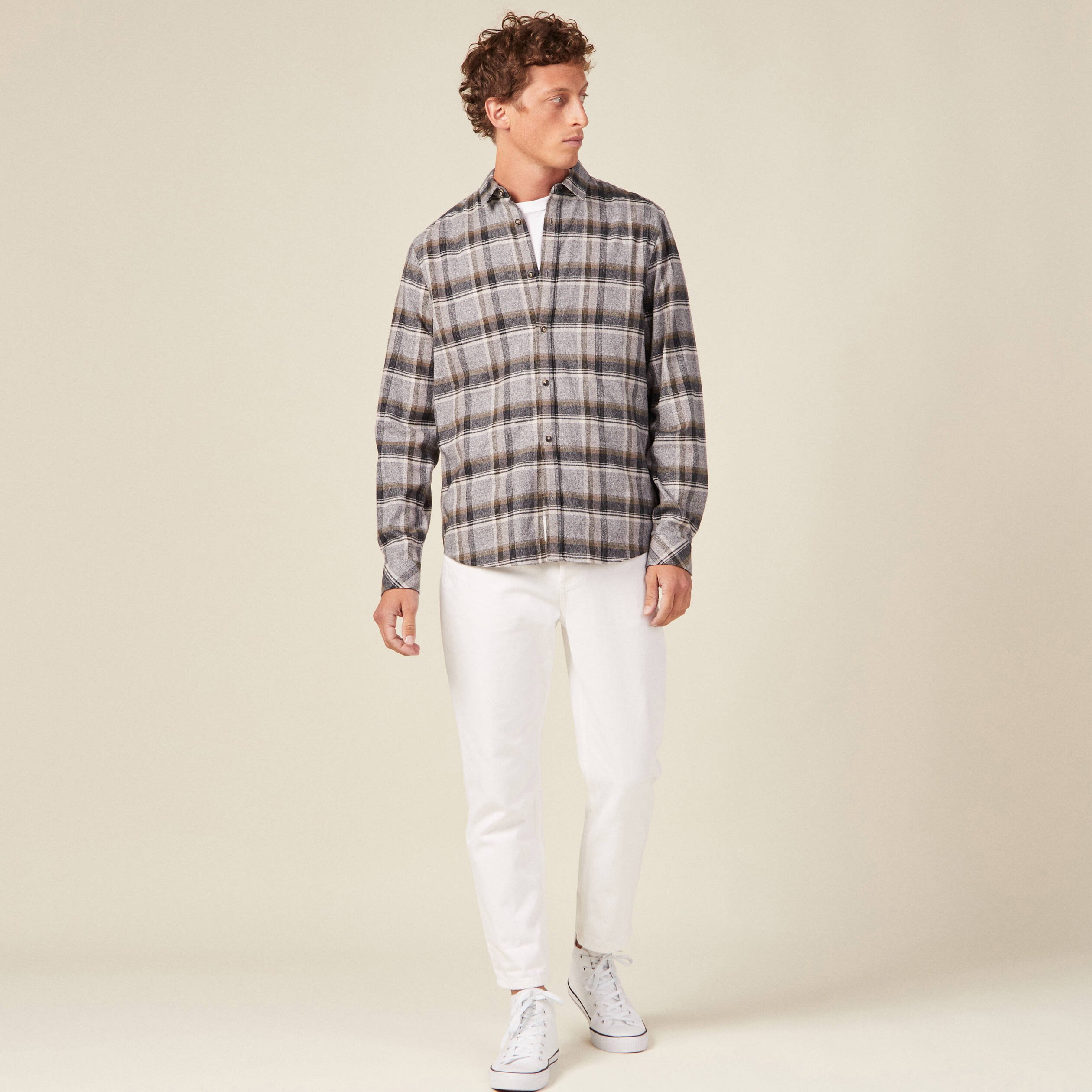 Chemise homme kaki manche longue online