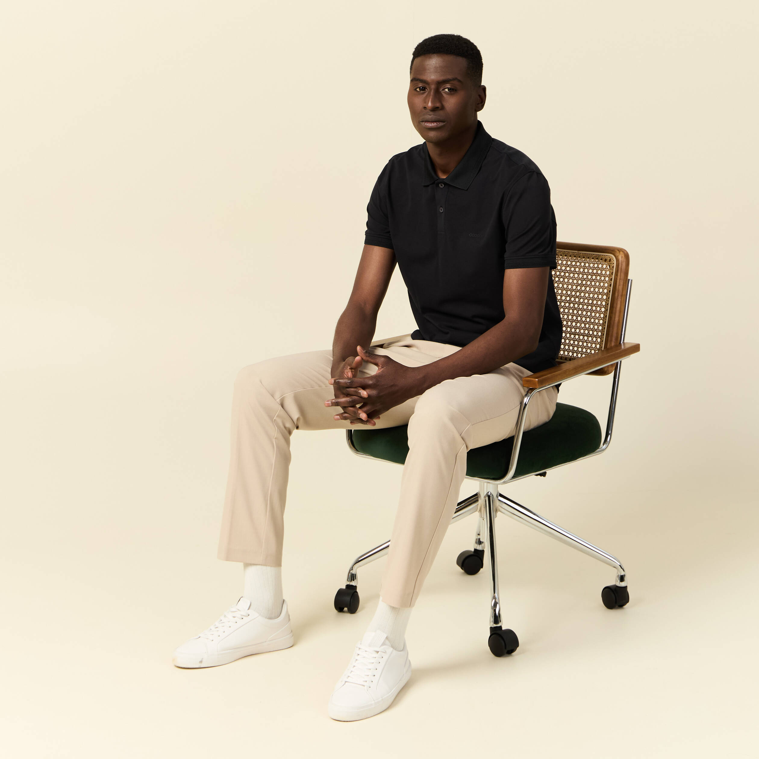 Polo manches courtes noir homme