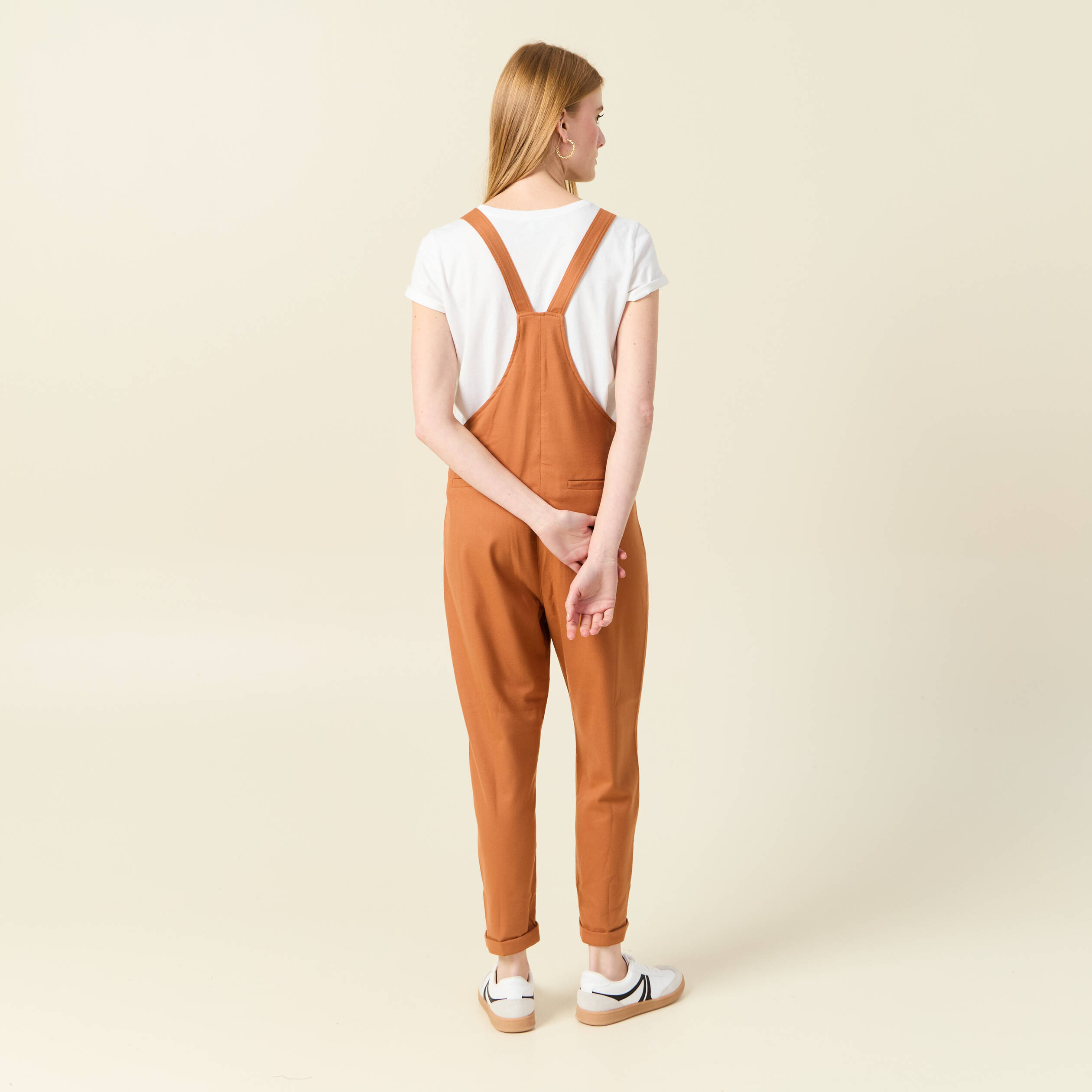 Salopette droite 7/8ème orange foncé femme