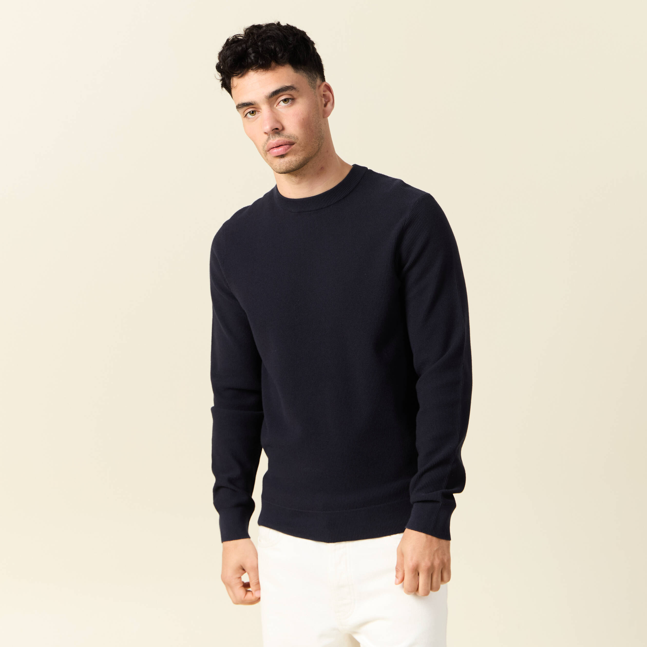 pull eco responsable bleu marine homme Pull éco-responsable bleu marine homme