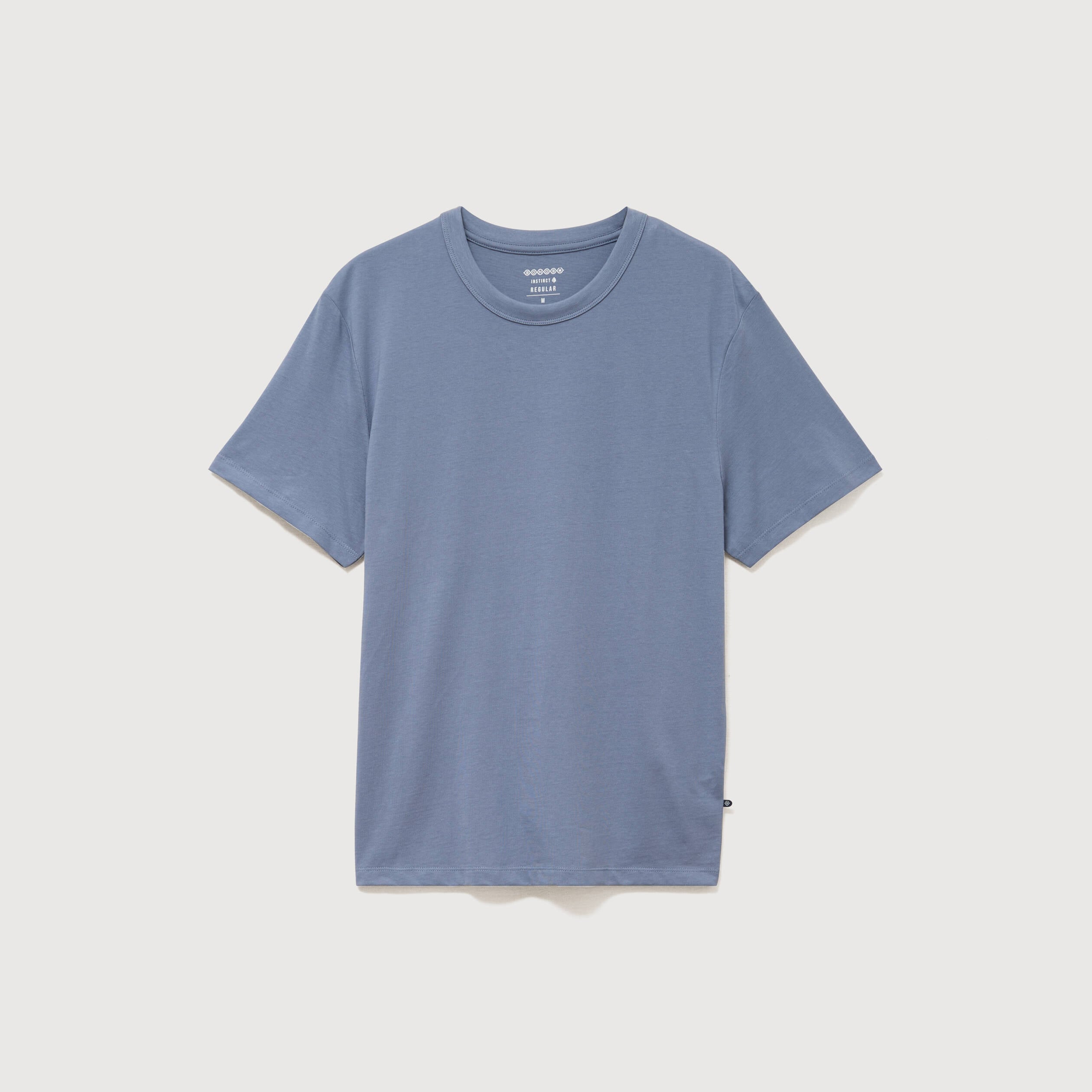 T-shirt en coton manches courtes bleu gris homme