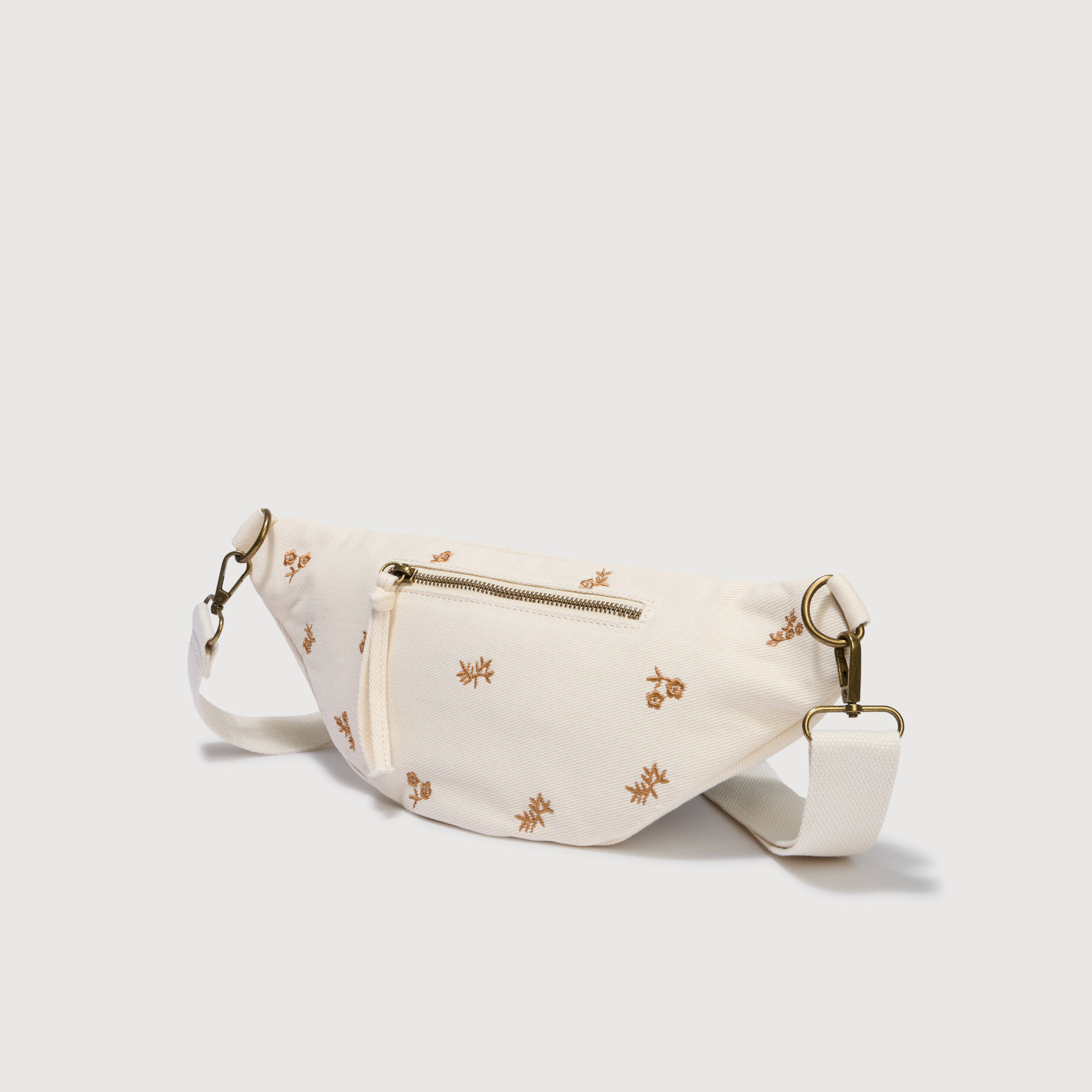 Banane en jeans avec doublure ecru femme