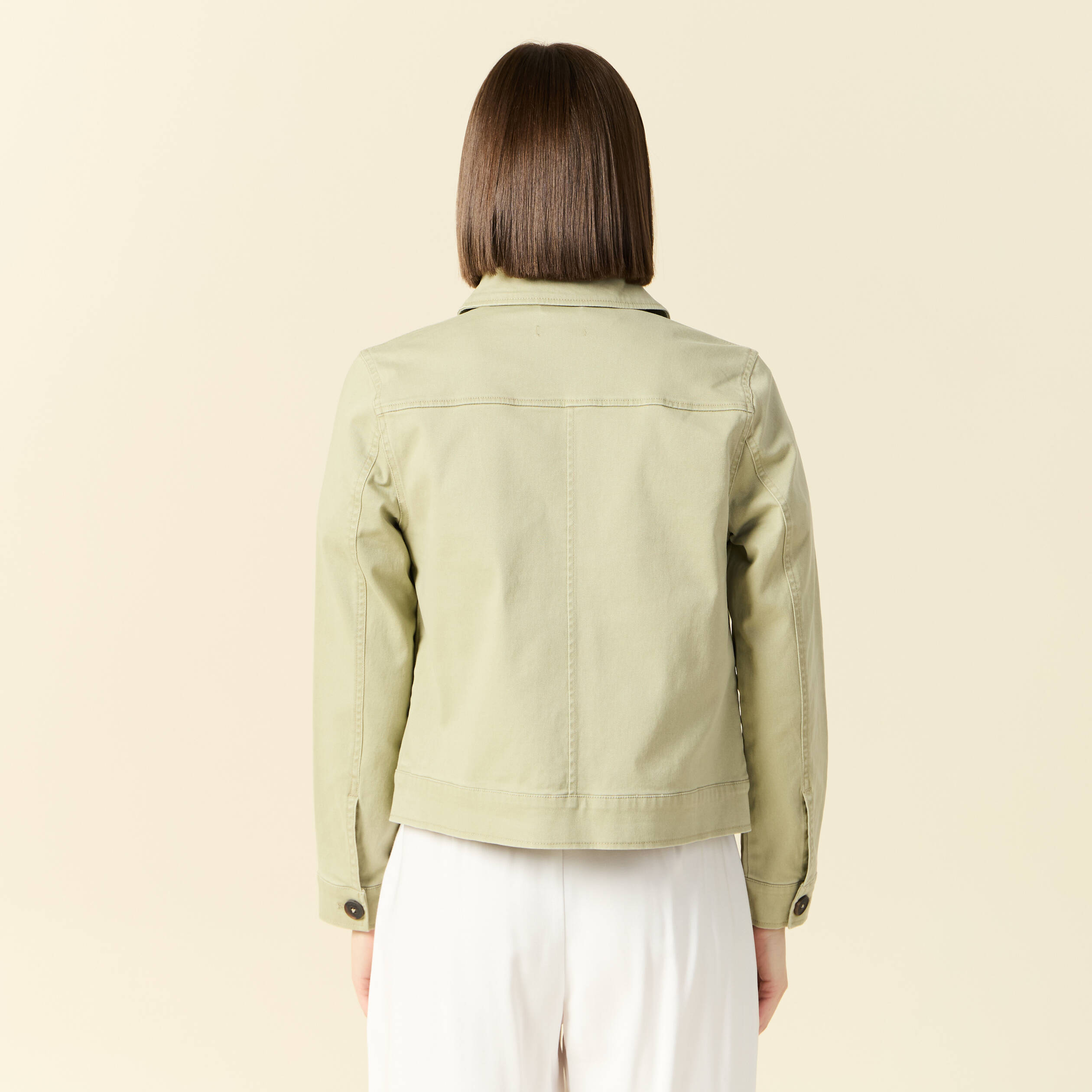 blouson boutonne vert kaki femme Blouson boutonné vert kaki femme