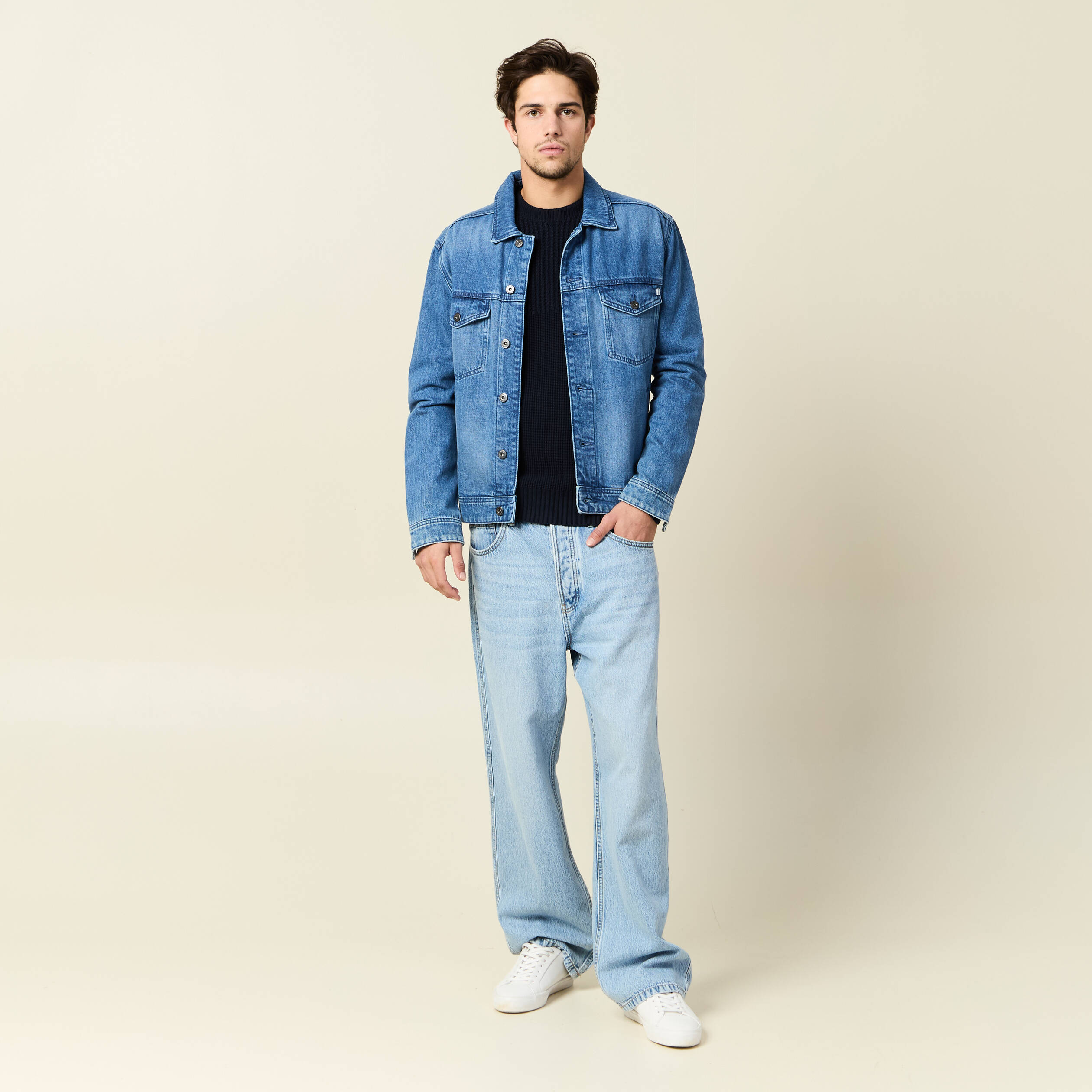 pull manches longues fabrique en france bleu marine homme Pull manches longues fabriqué en France bleu marine homme
