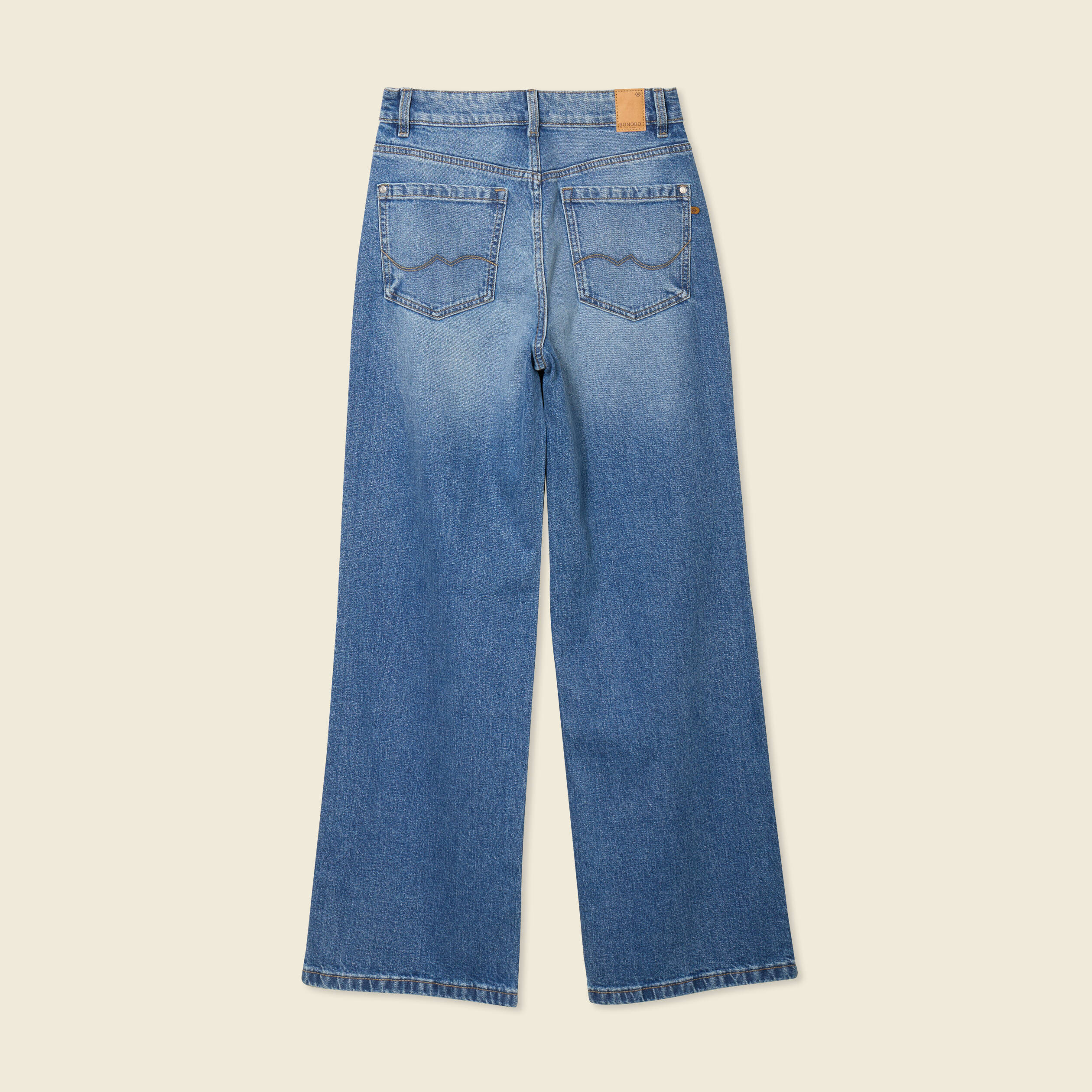 jeans large taille haute denim stone femme Jeans large taille haute denim stone femme
