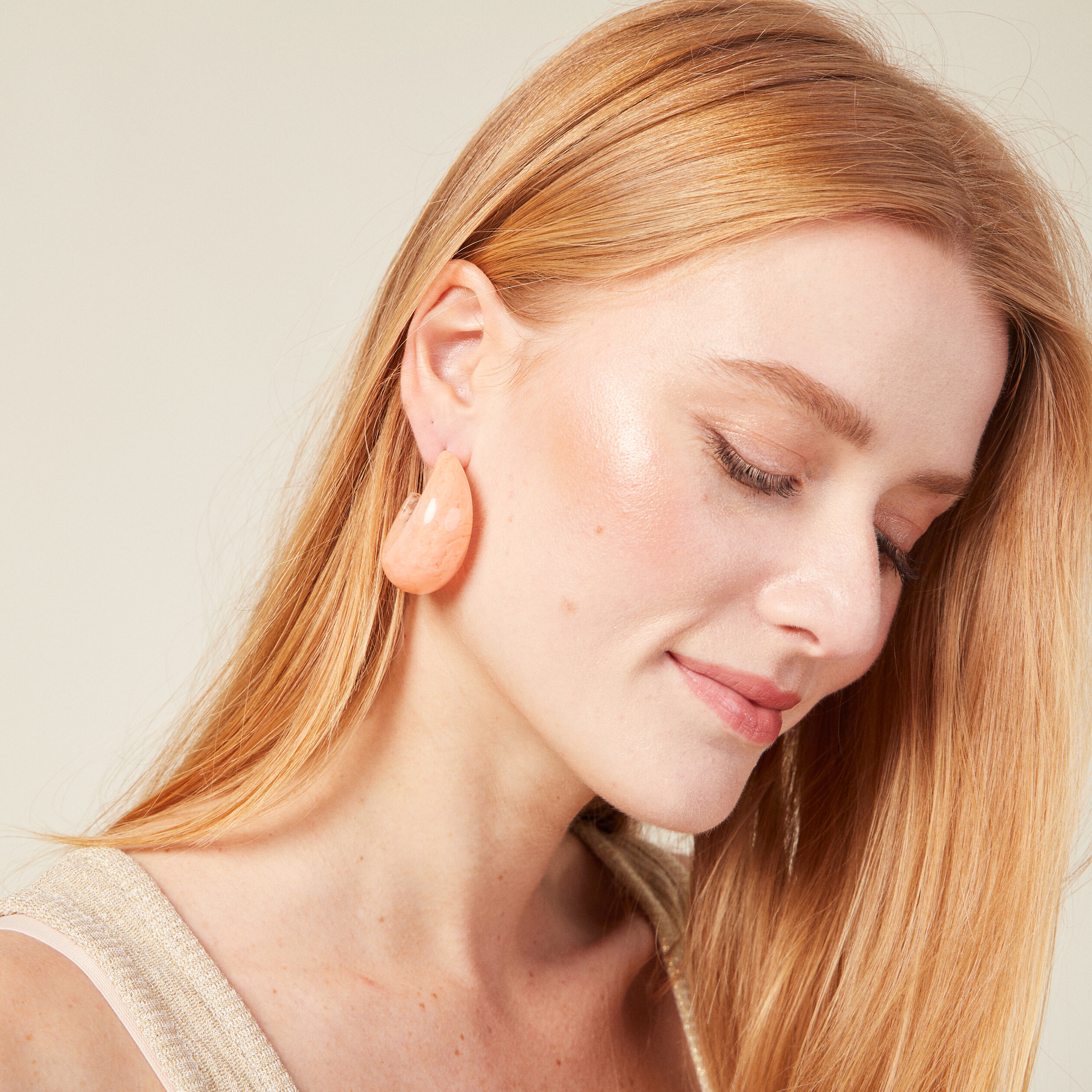 boucles doreilles creoles orange clair femme Boucles d'oreilles créoles orange clair femme