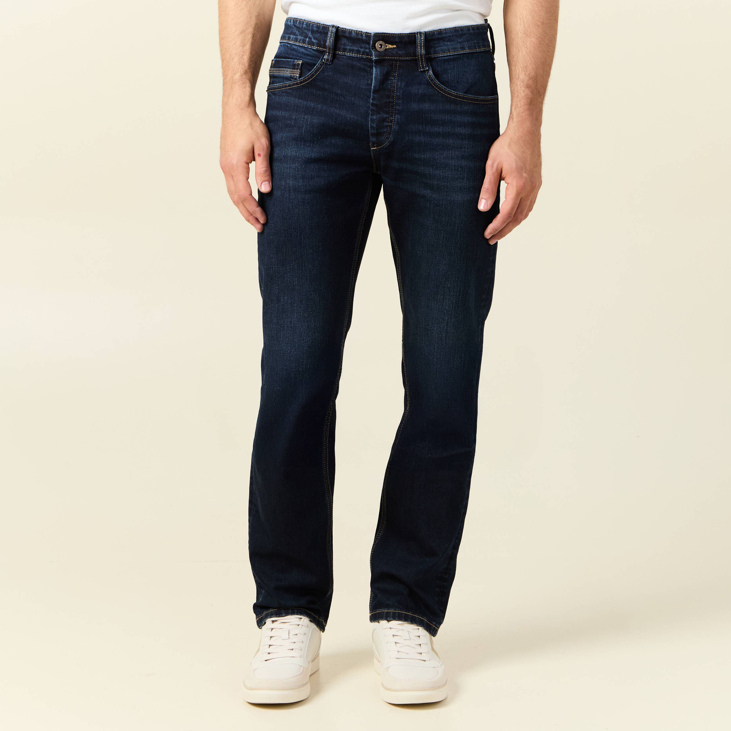 Jeans regular longueur 34 denim brut homme