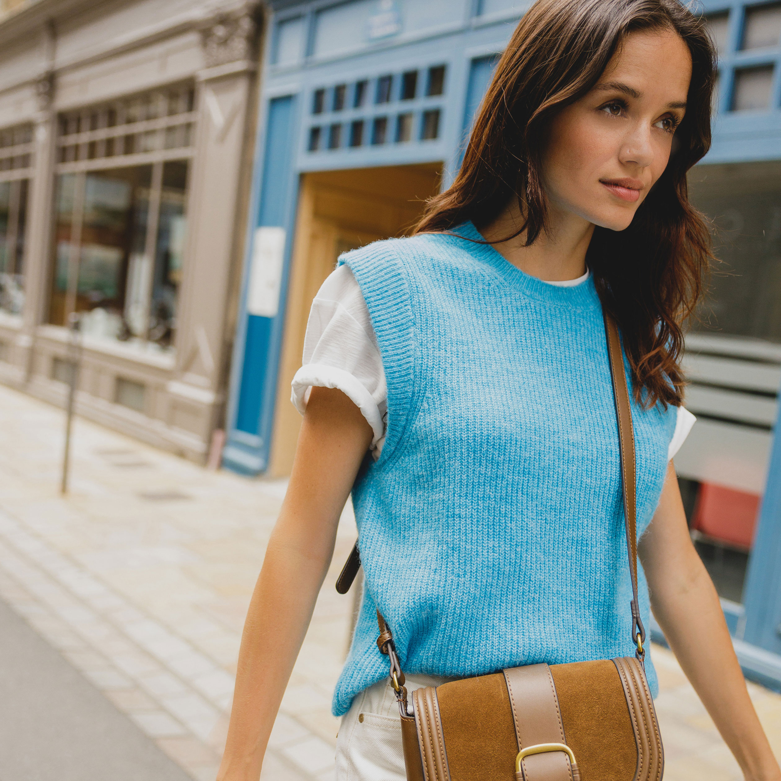Pull sans manches bleu femme Bonobo
