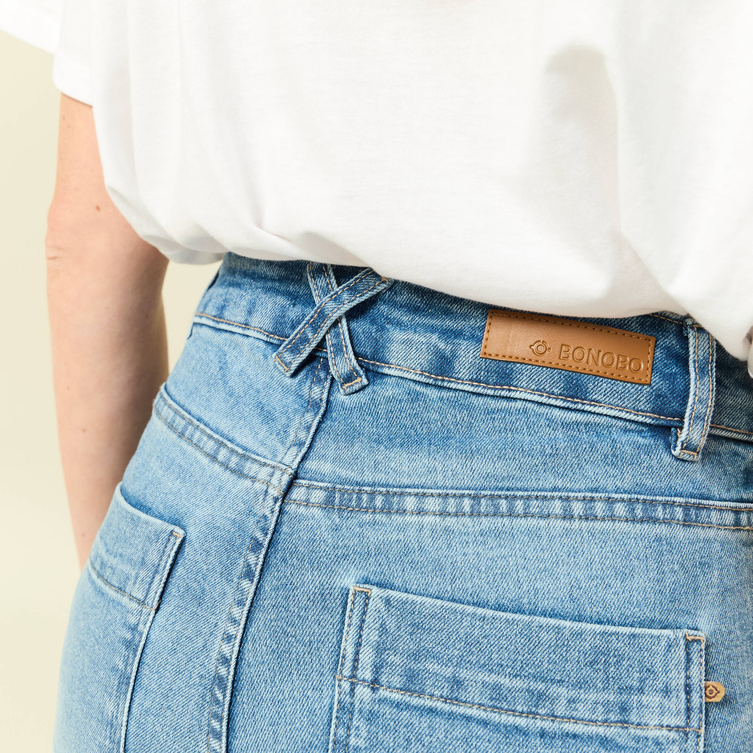 Jeans flare 7/8ème denim stone femme Bonobo