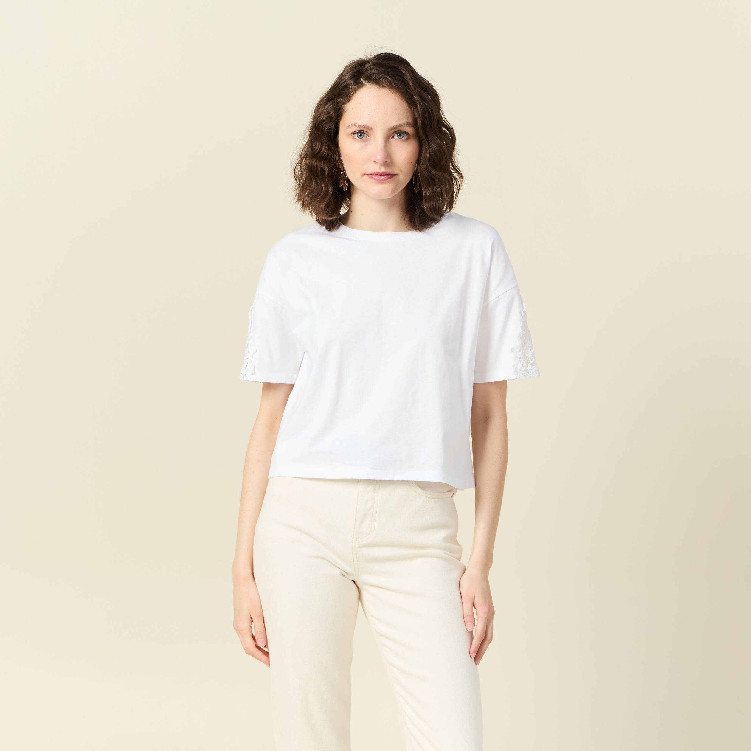 t shirt manches courtes blanc femme T-shirt manches courtes blanc femme