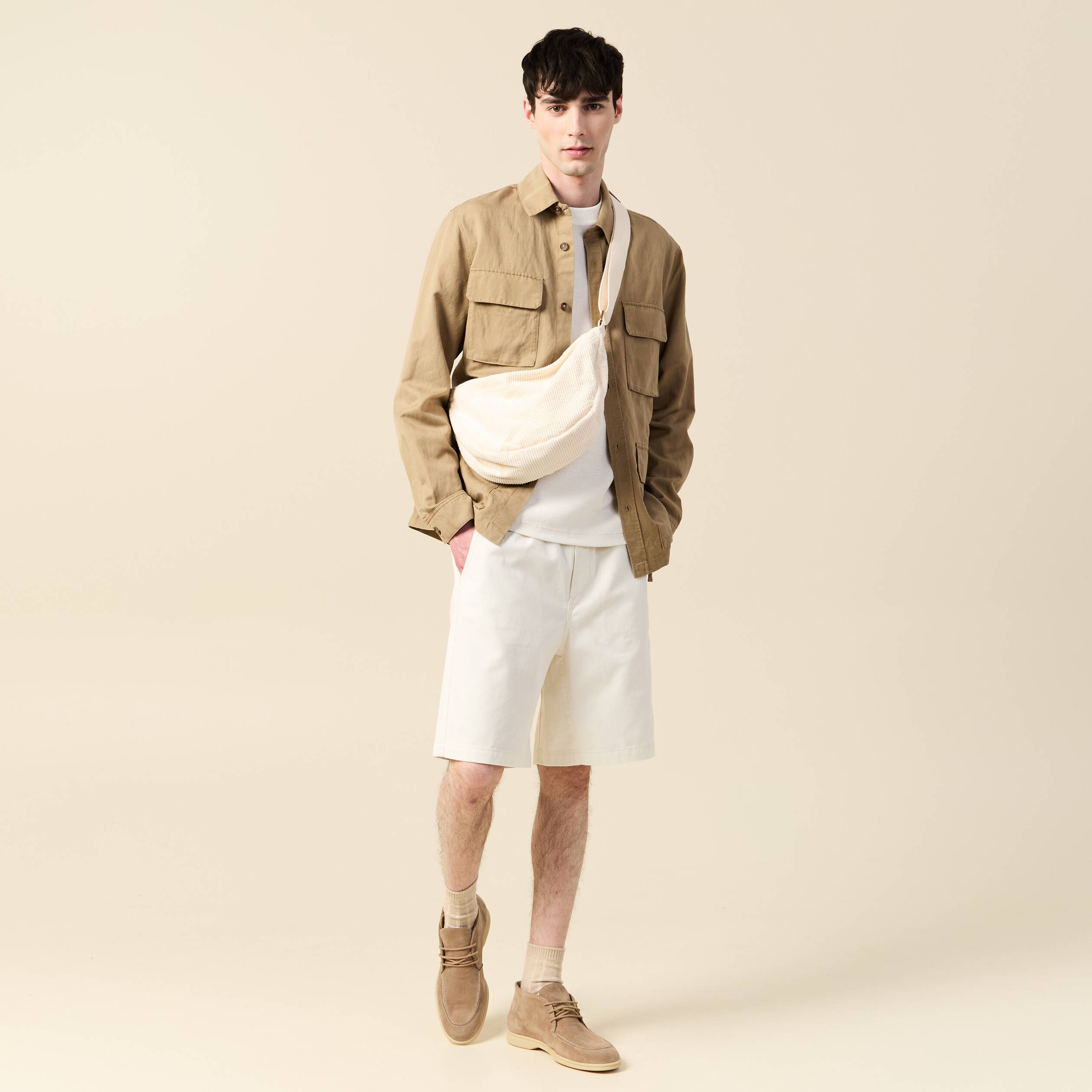 bermuda droit ecru homme Bermuda droit ecru homme