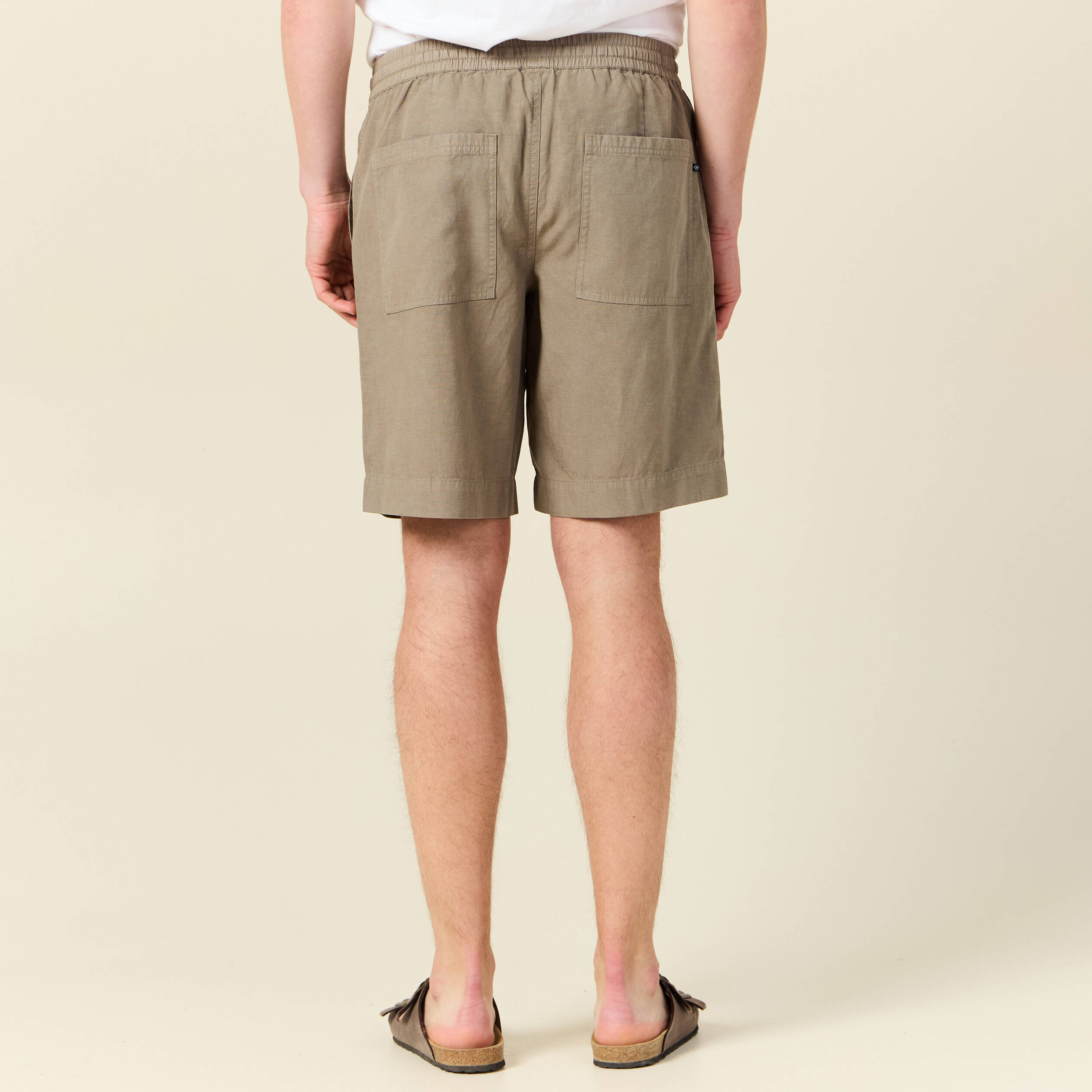 short droit a coulisse vert kaki homme Short droit à coulisse vert kaki homme