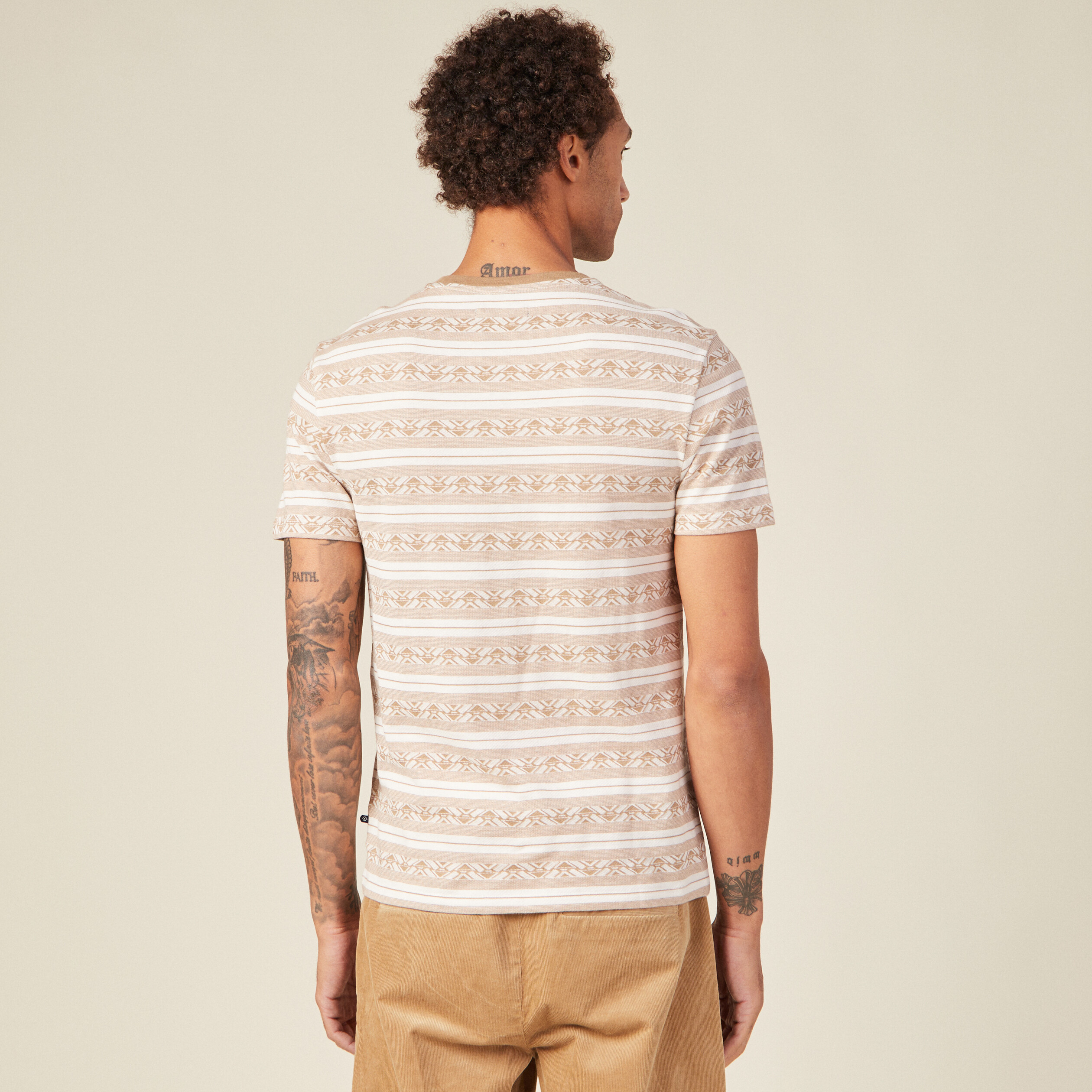 t shirt manches courtes beige homme T-shirt manches courtes beige homme