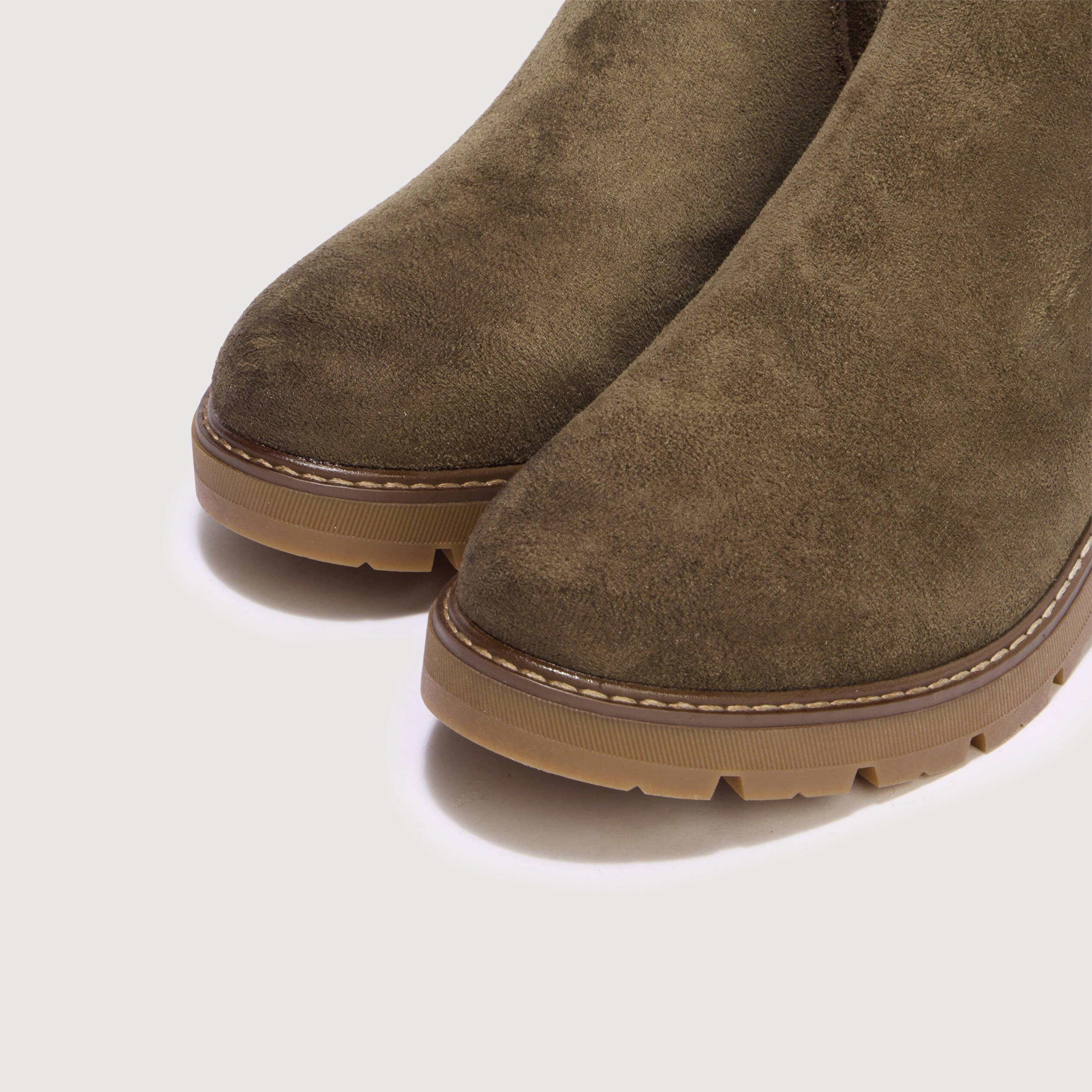 Bottines semelle gomme vert kaki femme