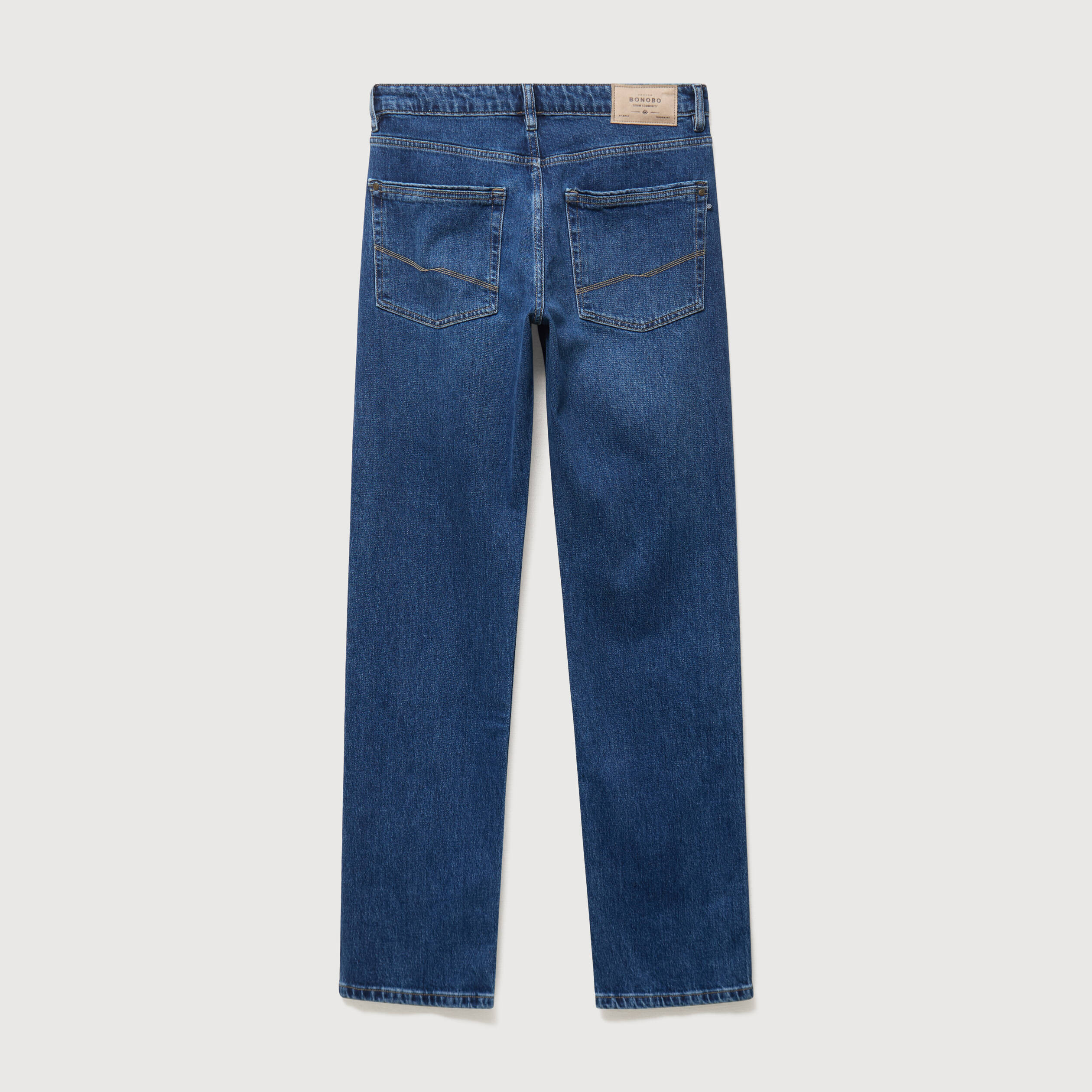 Jeans regular longueur 34 en coton denim stone homme