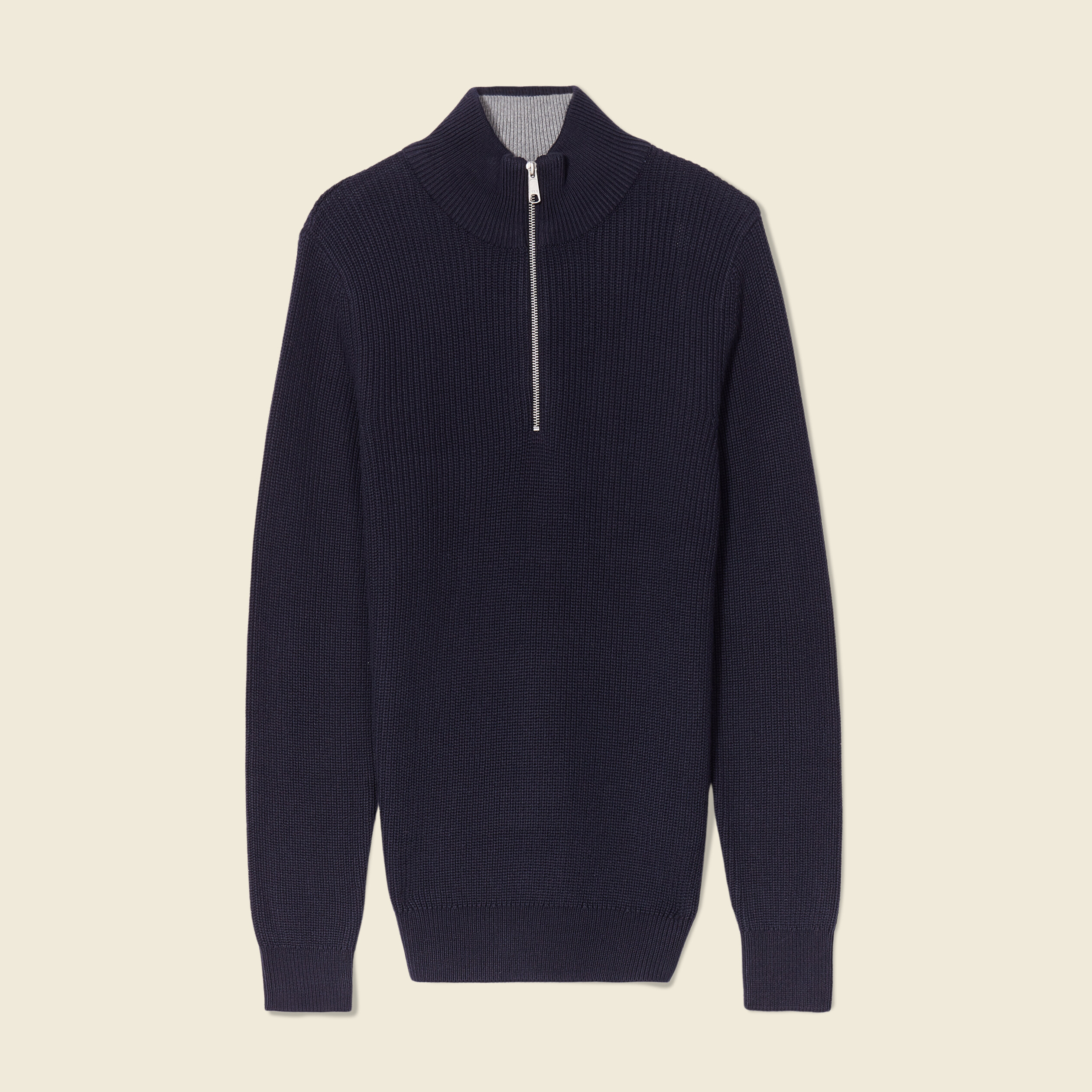 Pull manches longues bleu marine homme