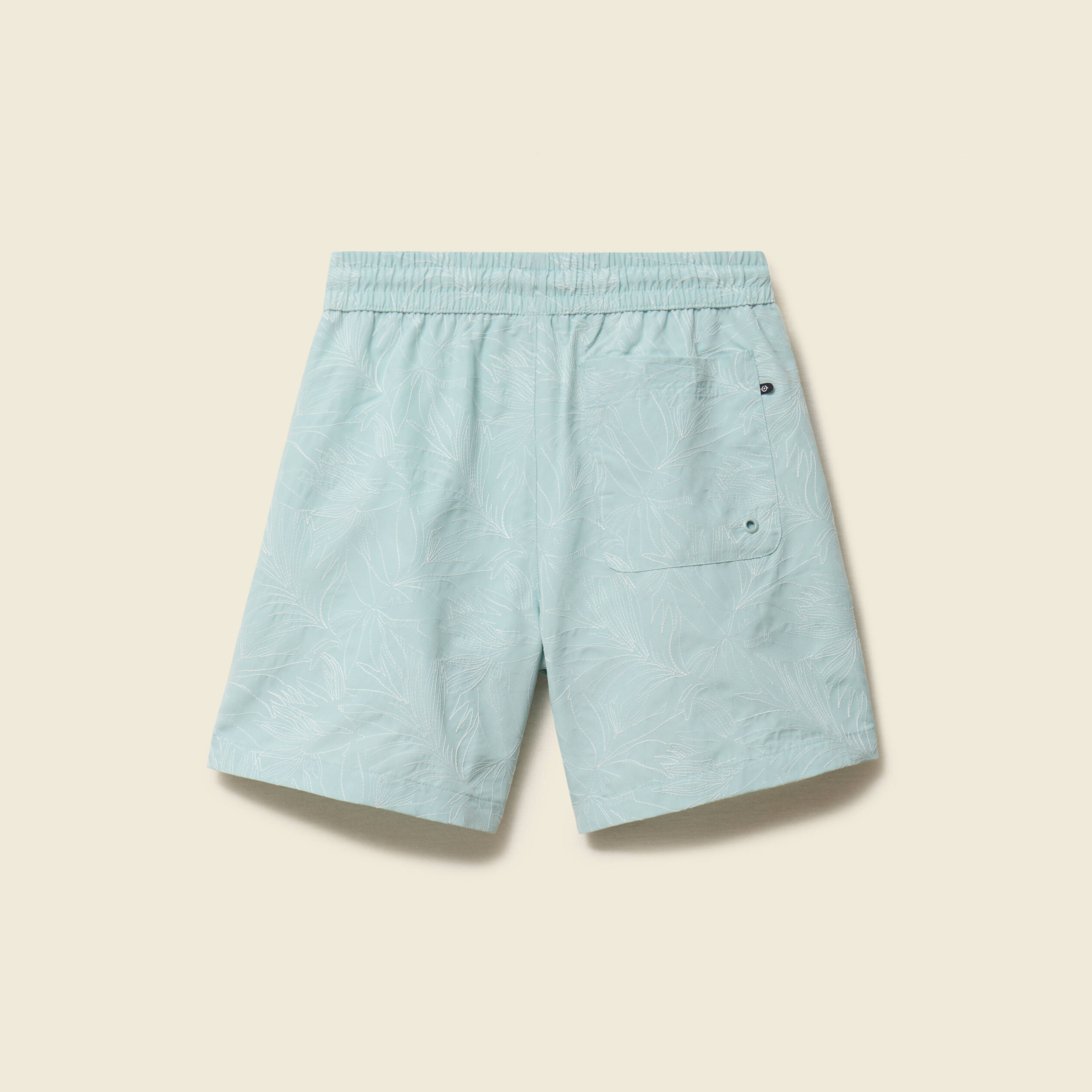 Maillot de bain avec broderie doubl&eacute; bleu gris homme