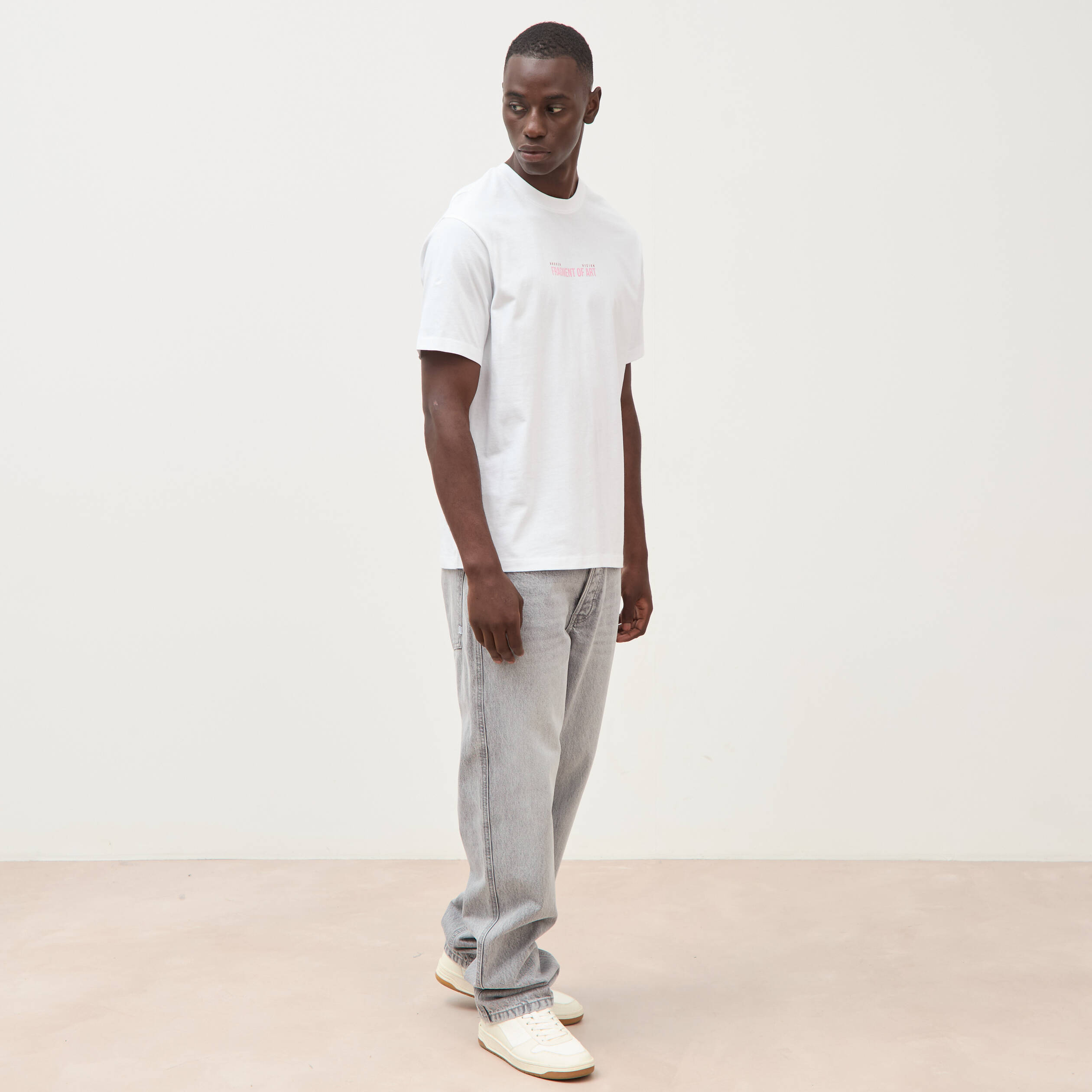 T-shirt en coton manches courtes blanc homme