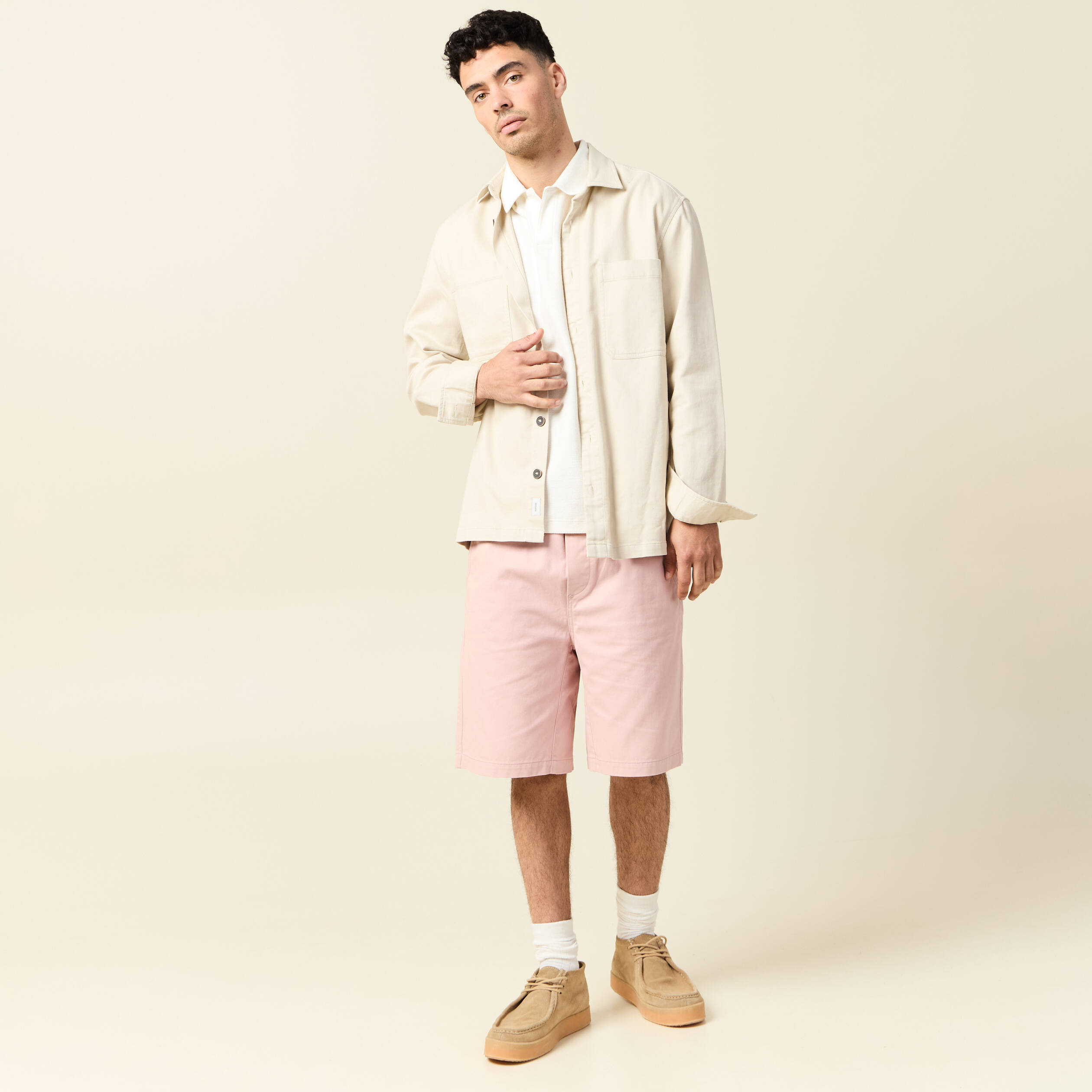 bermuda droit rose pastel homme Bermuda droit rose pastel homme